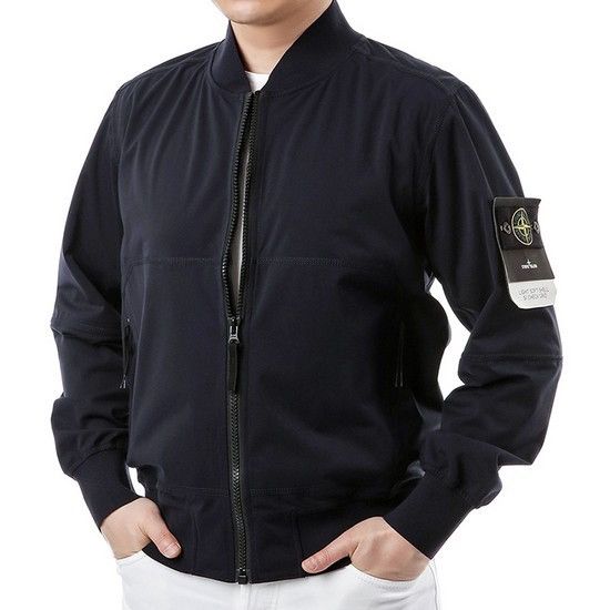 Stone Island 🔥850$ Stone Island Light Soft Shell Grid Bomber Jacket Navy Size US L / EU 52-54 / 3 - 24 Thumbnail