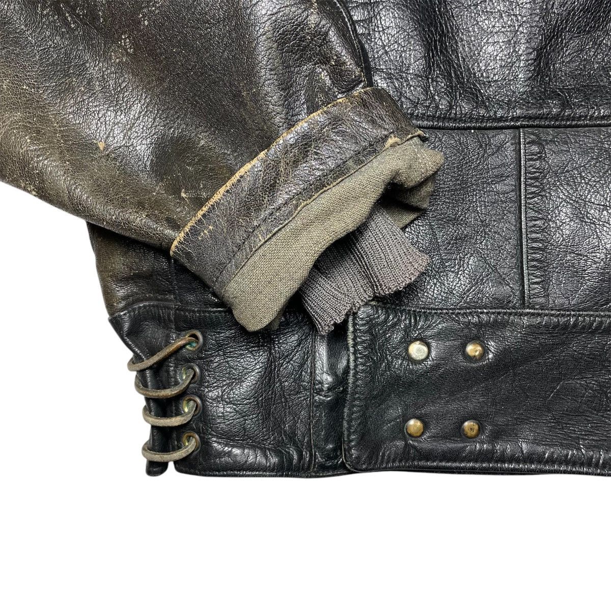 Vintage 1950s Swedish Army M/1954 Ordonnans Leather Jacket - M/L Size US M / EU 48-50 / 2 - 4 Thumbnail