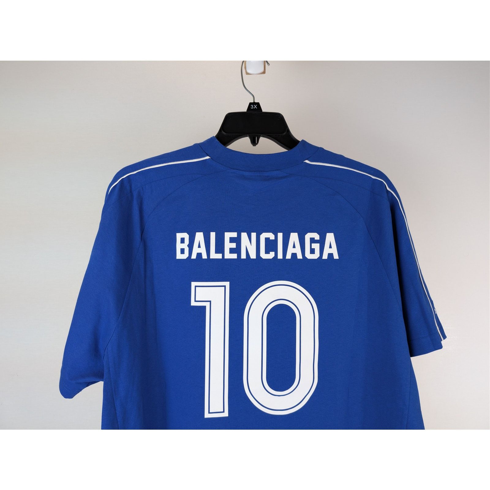 Balenciaga o1rshd1 Oversized Soccer T-Shirt Dry Jersey in Blue Size US M / EU 48-50 / 2 - 8 Thumbnail