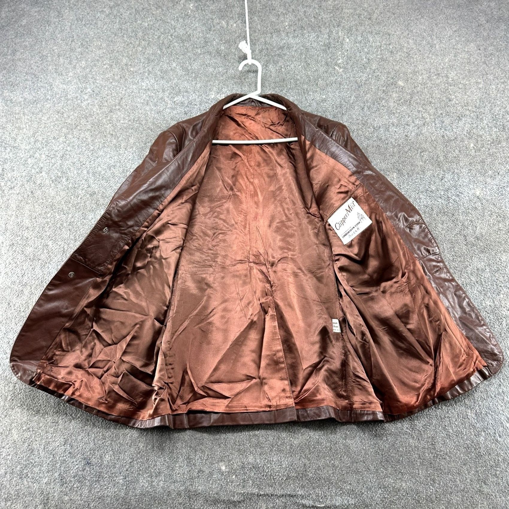 Vintage VINTAGE Clipper Mist Jacket Mens 44 Brown Leather Lined Coat 80s 90s Winter Workwear Casual Mens Size US S / EU 44-46 / 1 - 3 Thumbnail