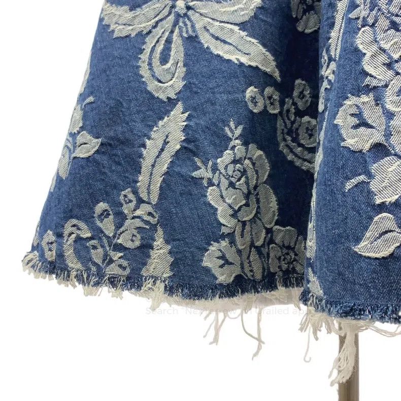 Junya Watanabe Junya Watanabe Denim Embroidered Tulle Puff Sleeve Dress Size XS / US 0-2 / IT 36-38 - 6 Thumbnail