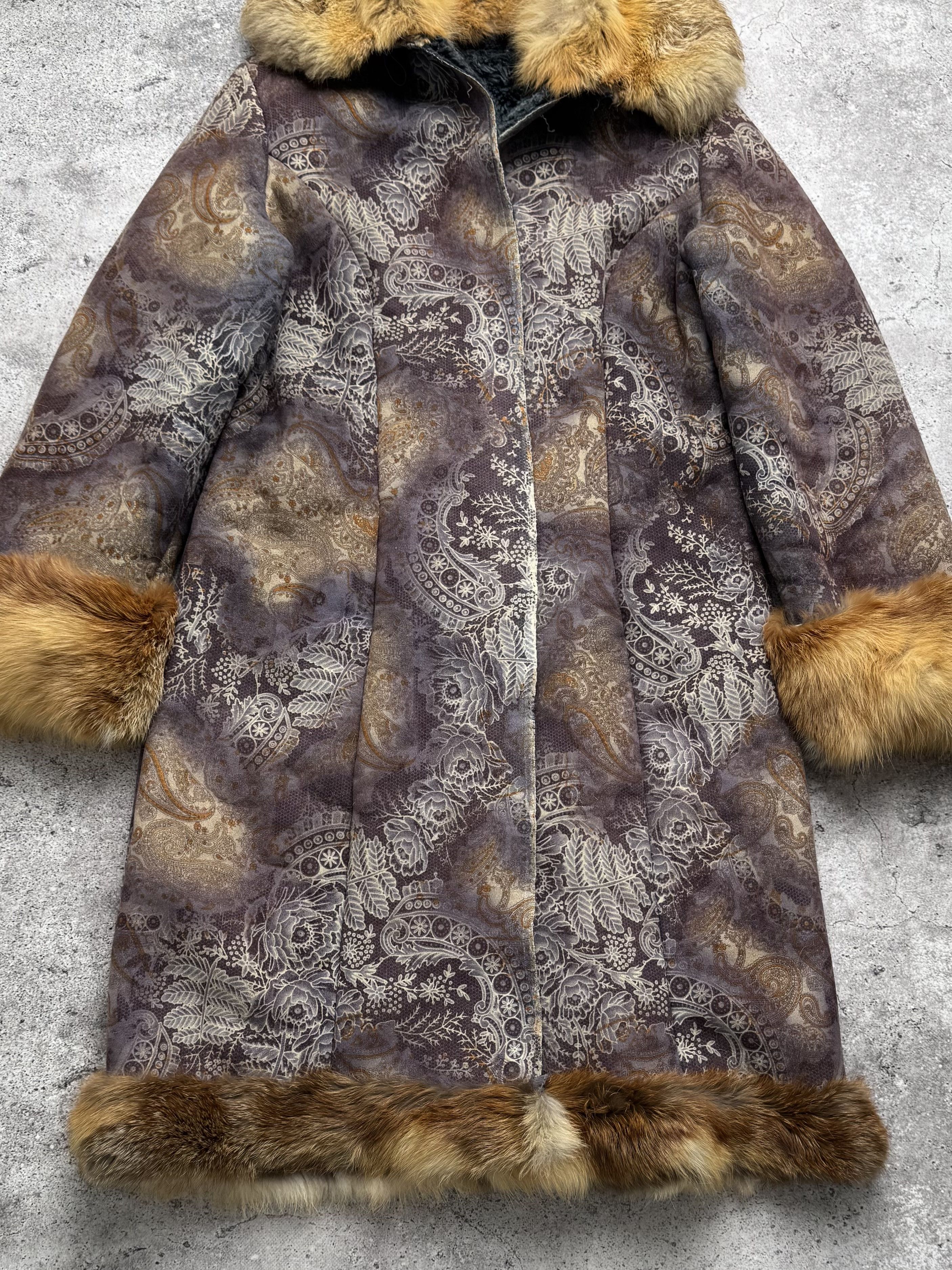 Vintage Vintage Faux Sheepskin Paisley Long Coat Size L / US 10 / IT 46 - 3 Thumbnail