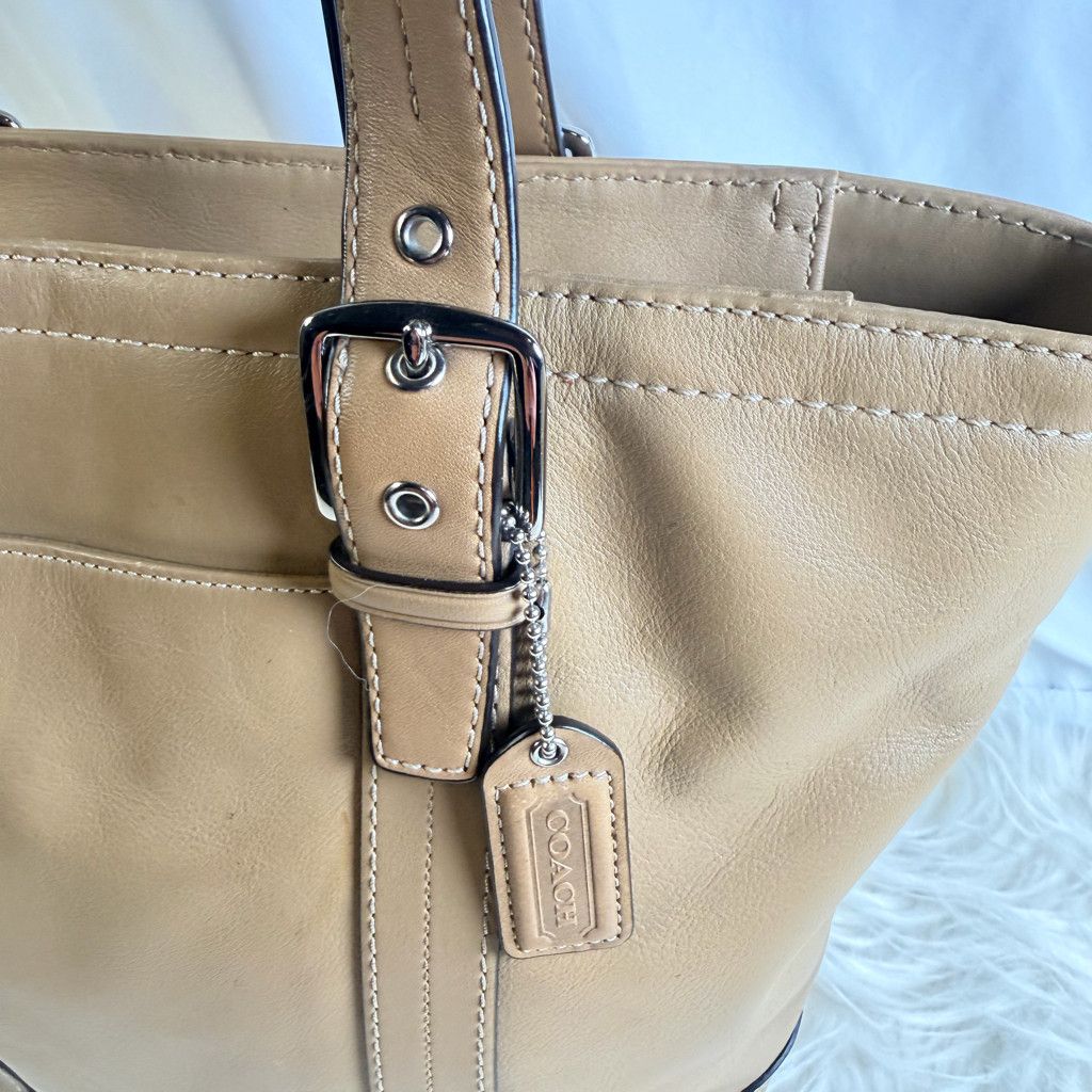 Coach Coach Madison Lindsey Gathered Leather Satchel - Tan/Beige Size ONE SIZE - 3 Thumbnail
