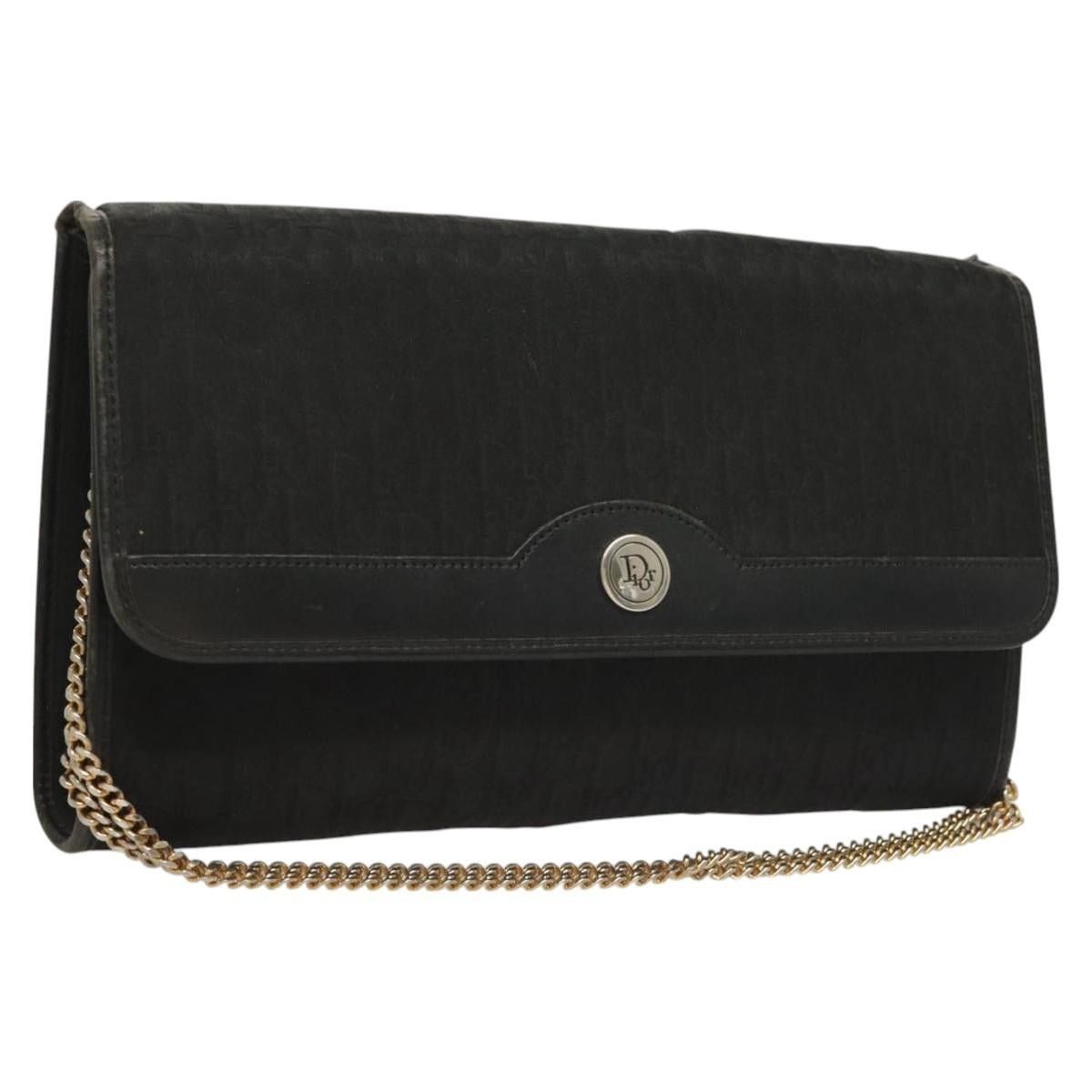 Dior DIOR Trotter Canvas Chain Shoulder Bag Black Gold Size ONE SIZE - 1 Thumbnail