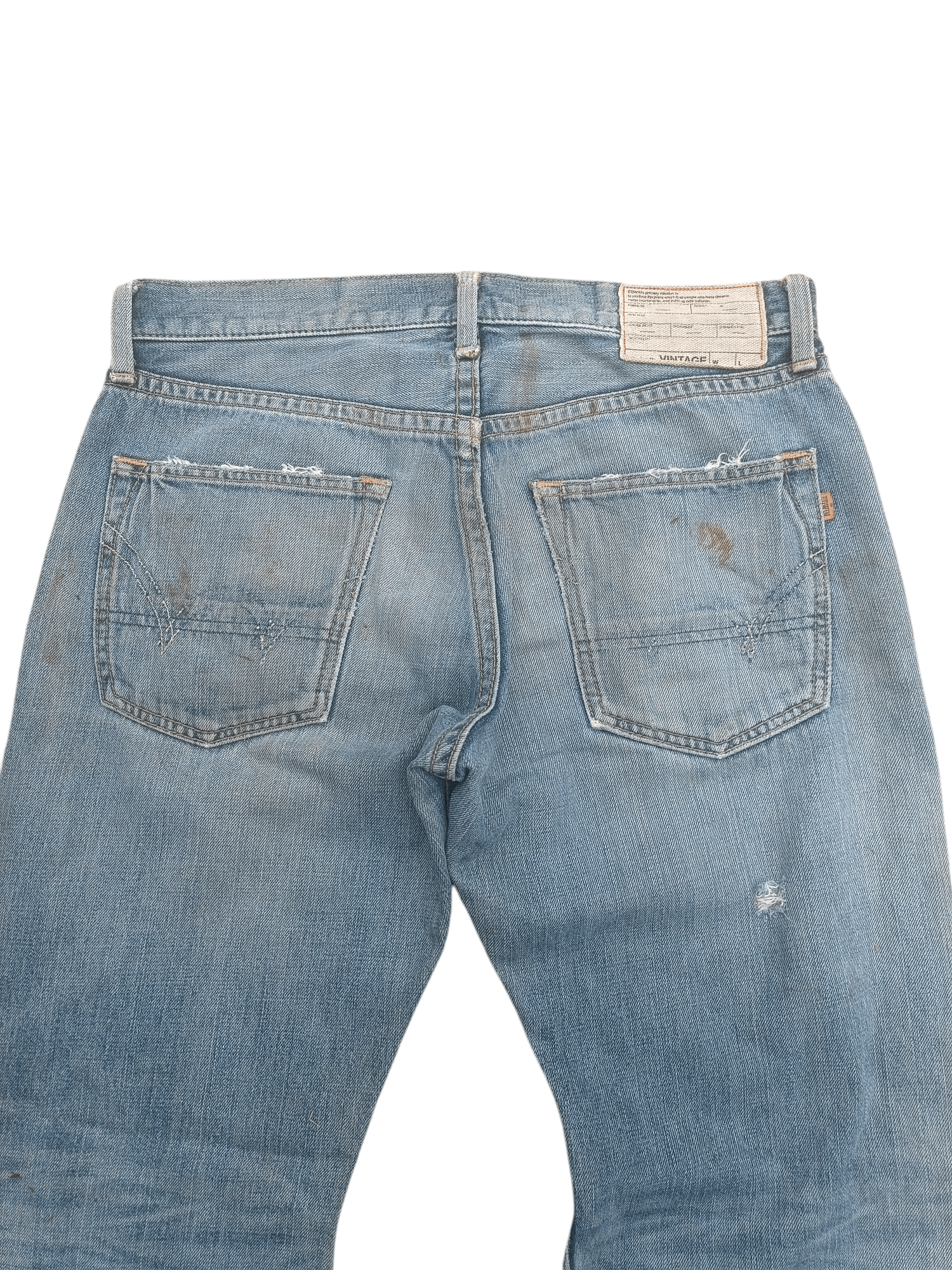 Edwin × Vintage EDWIN VINTAGE ORANGE TAB DISTRESSED SELVEDGE DENIM E197 Size US 32 / EU 48 - 18 Thumbnail