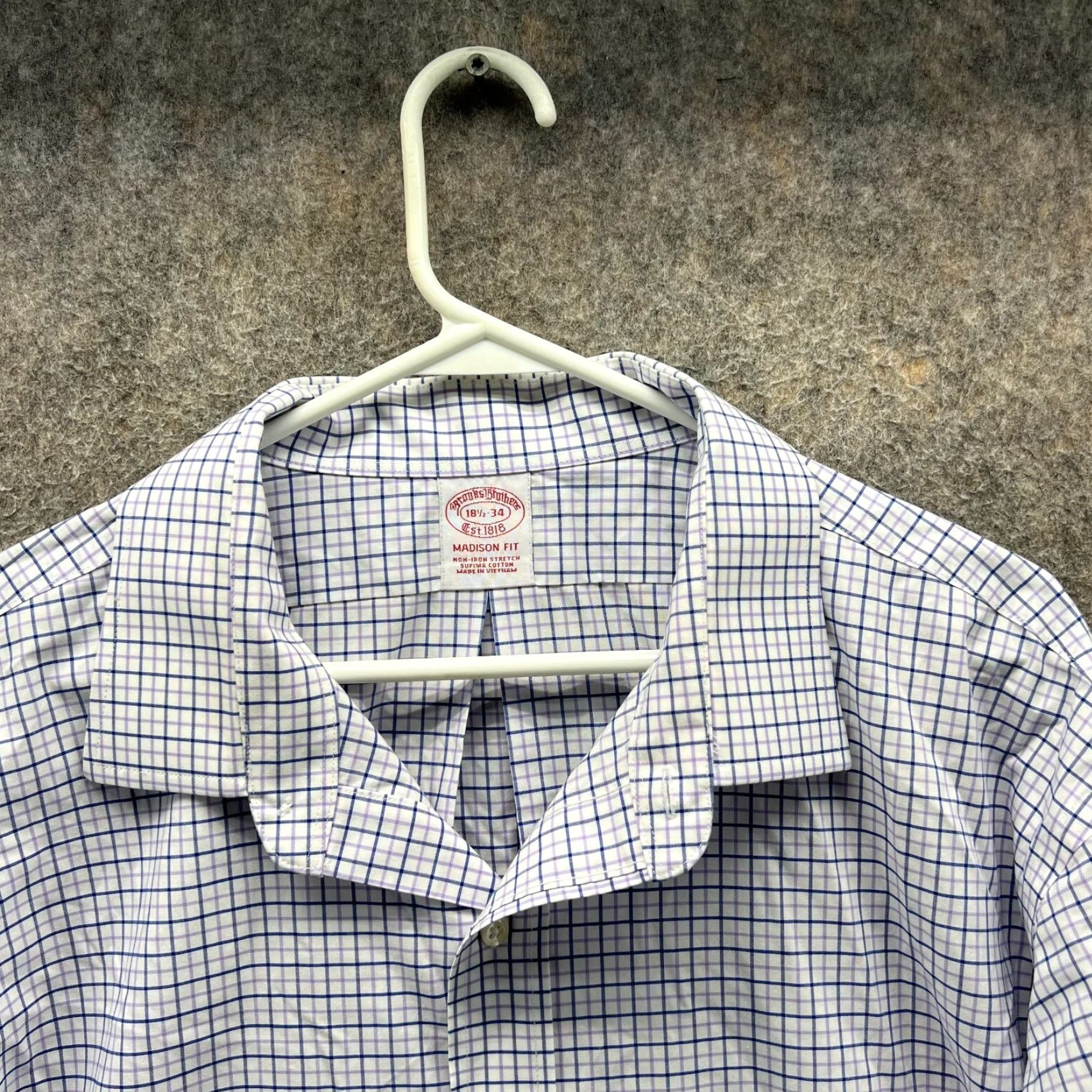 Brooks Brothers VINTAGE Brooks Brothers Shirt Mens 18.5 34 Blue Madison Poplin Button Down Gingham Shirt kin blue? Size US XXL / EU 58 / 5 - 6 Thumbnail