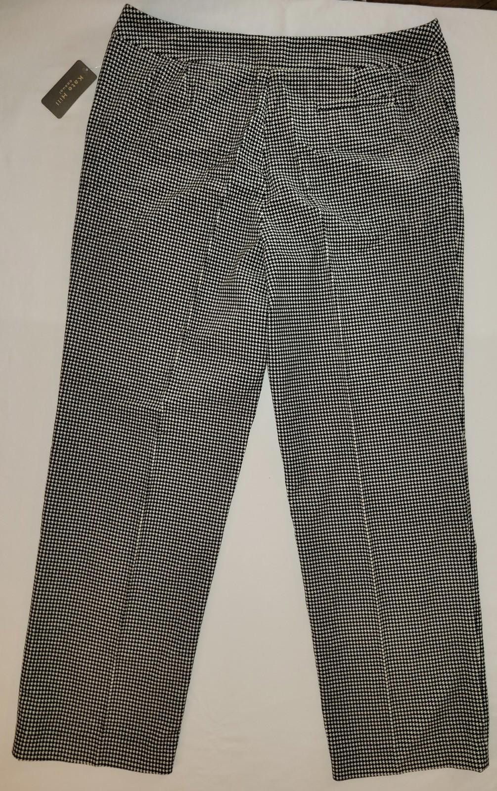 Designer Kate Hill blk. and wht. houndstooth women's dress pants 16 Size 38" / US 16 / IT 52 - 8 Thumbnail