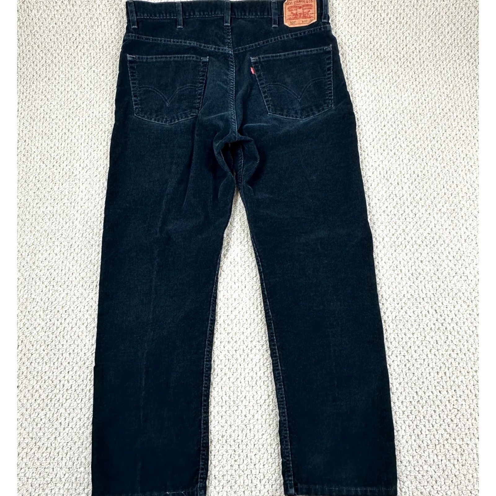 Levi's Levi's 505 Corduroy Jeans Regular Fit 38x32 Black Mens Straight Leg Vtg 90s Grunge City Retro Size US 38 / EU 54 - 2 Thumbnail