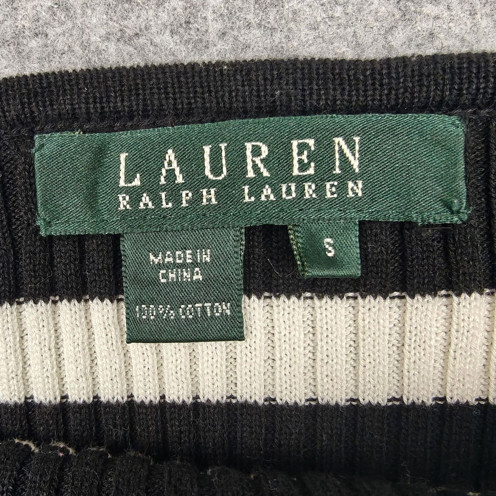 Ralph Lauren Lauren Ralph Lauren Sweater Womens Small Black White Stripe Knit Boat Neck Size S / US 4 / IT 40 - 2 Thumbnail