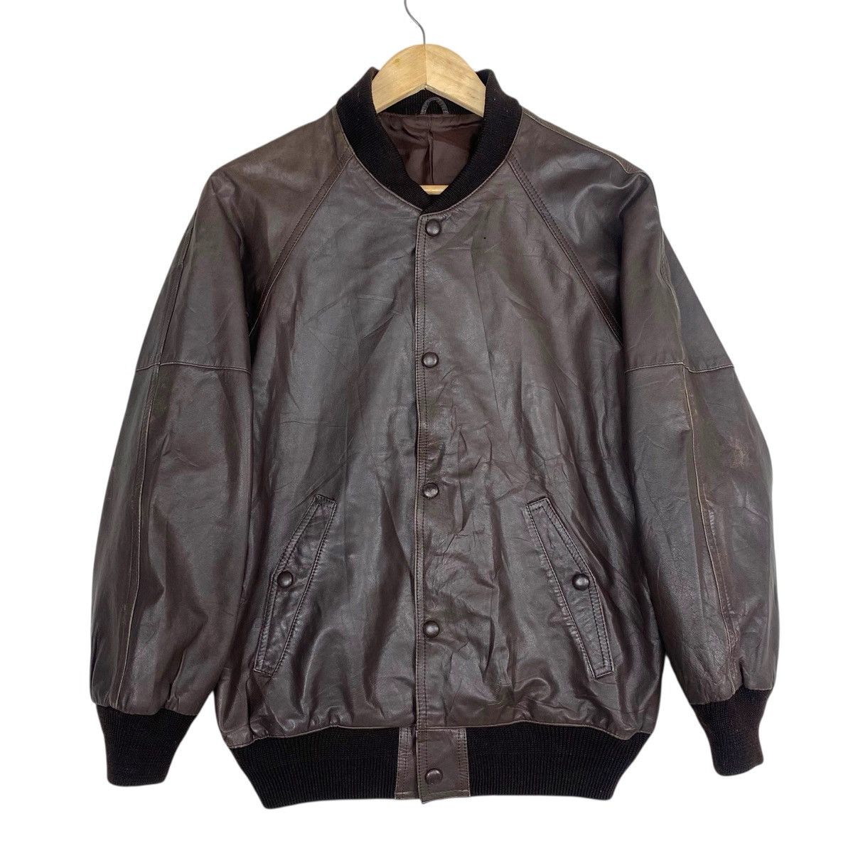 Japanese Brand 💥80s BAHRON TYPE G1 LEATHER JACKET Size US L / EU 52-54 / 3 - 5 Thumbnail