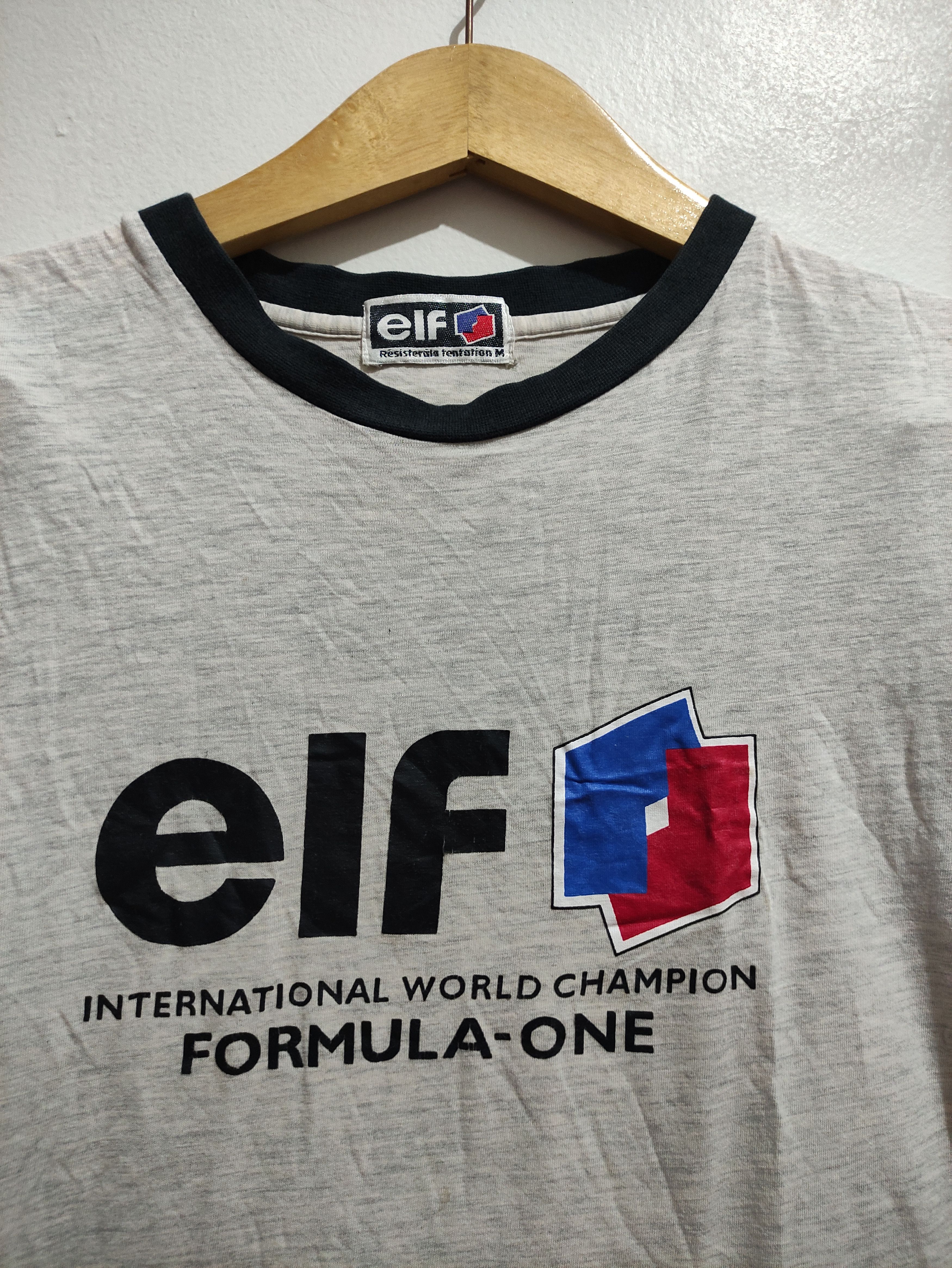 Formula 1 Vintage ELF Lubricant Formula one Ringer T-shirt Size US M / EU 48-50 / 2 - 4 Thumbnail