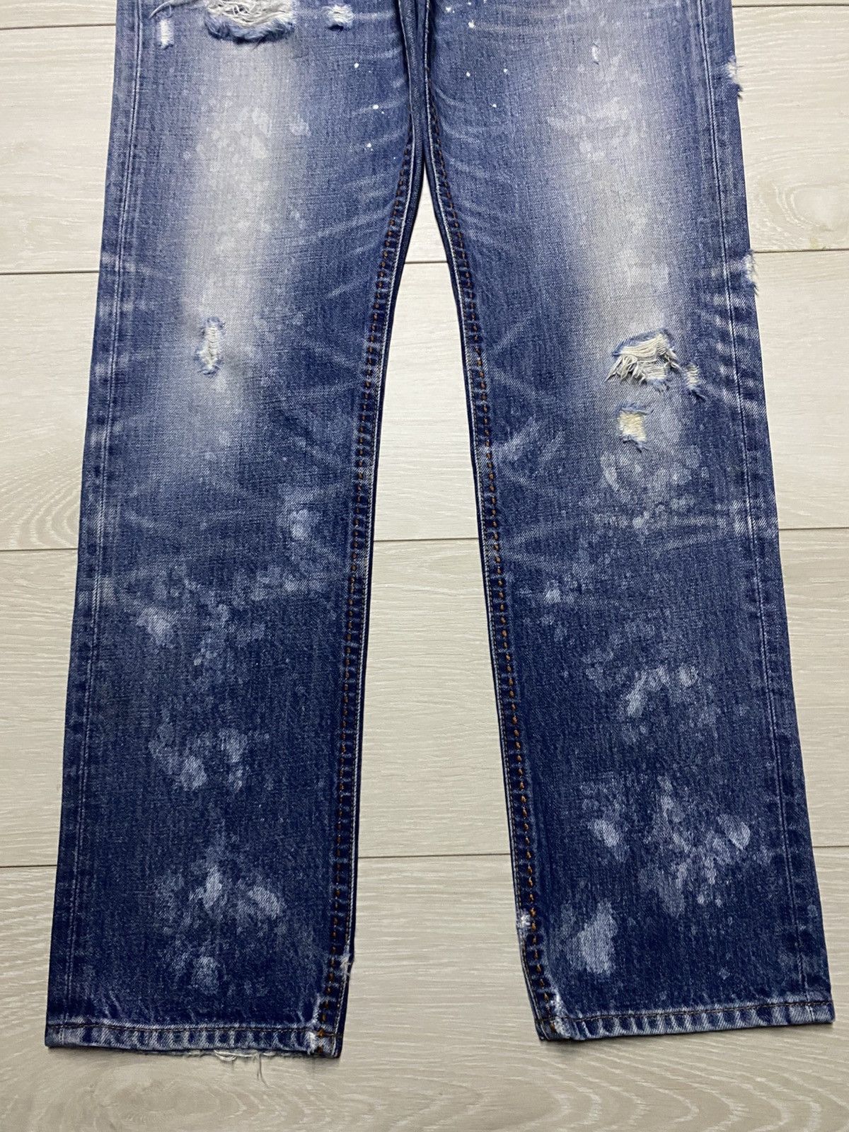 Japanese Brand Japanese Brand RnaSlang Bleach Splatter Slim Fit Jeans Size US 33 - 5 Thumbnail