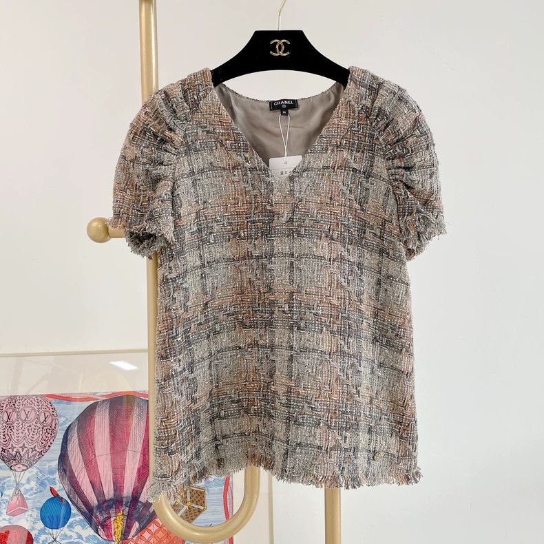 Chanel Chanel Greek series braided tweed V-neck short sleeves 2504 Size XS / US 0-2 / IT 36-38 - 1 Thumbnail
