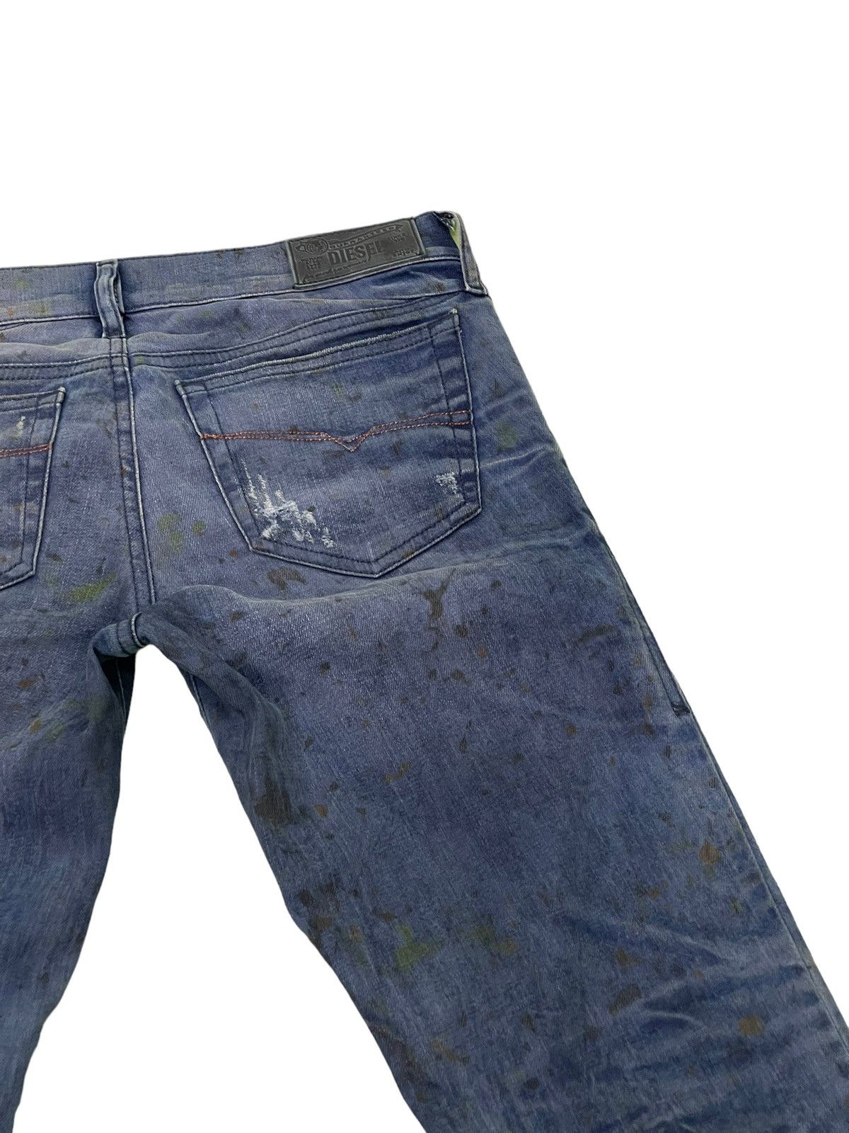 Diesel Skinny Jeans Diesel Gettleg Distress Paint Splash 6🟦2 Size US 29 - 22 Thumbnail