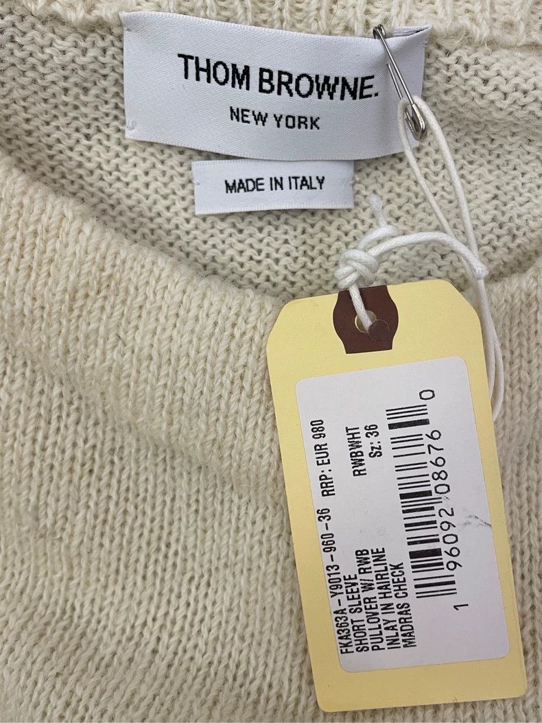 Thom Browne Thom browne Size 00 Beige hem colorful stripe round-neck w Size US XXS / EU 40 - 5 Thumbnail