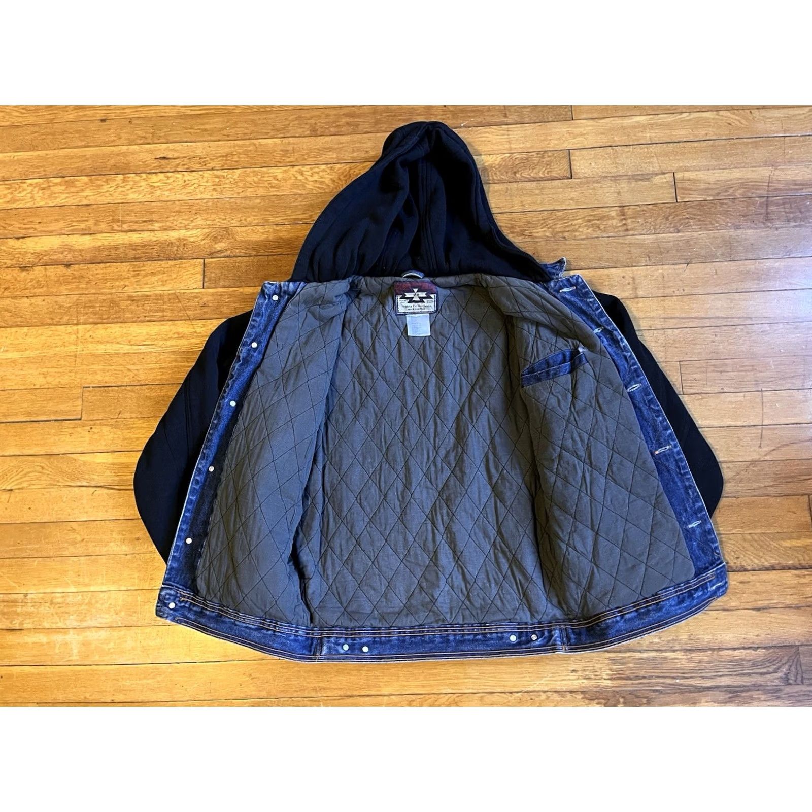 Denime VINTAGE Santa Fe Outback Denim Jacket Shirt Mens Small Blue Quilt Lined 90s Size US S / EU 44-46 / 1 - 5 Thumbnail