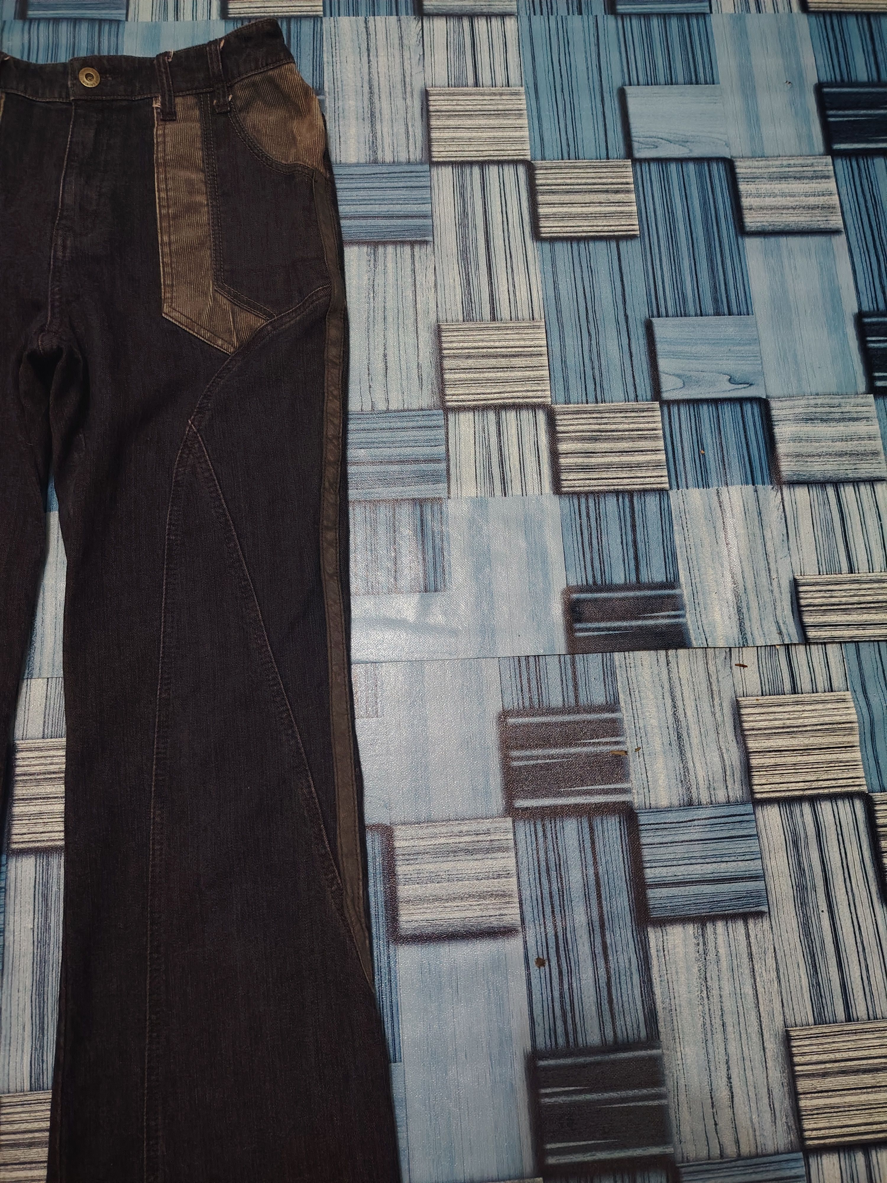 If Six Was Nine Rare Comme ca Comme ci side leather line flared pants Size US 28 / EU 44 - 6 Thumbnail
