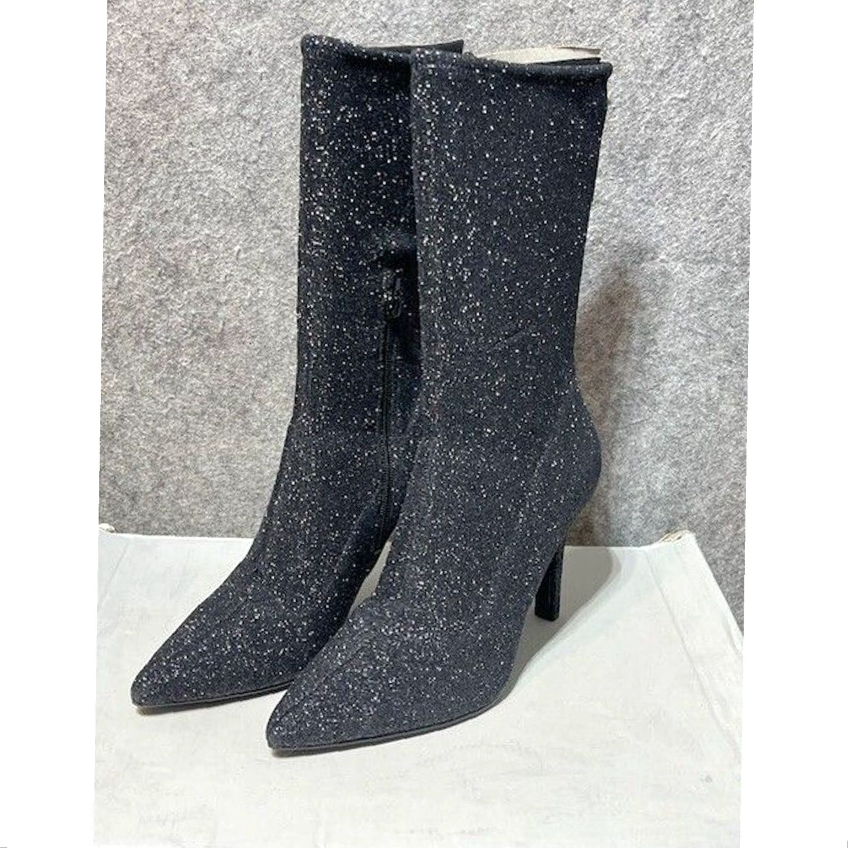 Marc Fisher Marc Fisher Stiletto Heel Boots 8.5 M Glam Glitter Whimsigoth Fairy Grunge Vamp Women Boots Mid-Calf Black Pointed Toe Zip Size US 9 / IT 39 - 2 Thumbnail