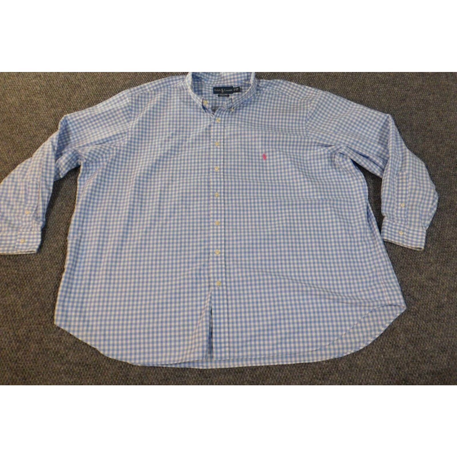 Ralph Lauren Ralph Lauren Shirt Mens Big 4X Blue Plaid Button-Up Casual Collared Knit Cotton Long Sleeve American Pony Button-Down Pocketed Size US XXL / EU 58 / 5 - 5 Thumbnail