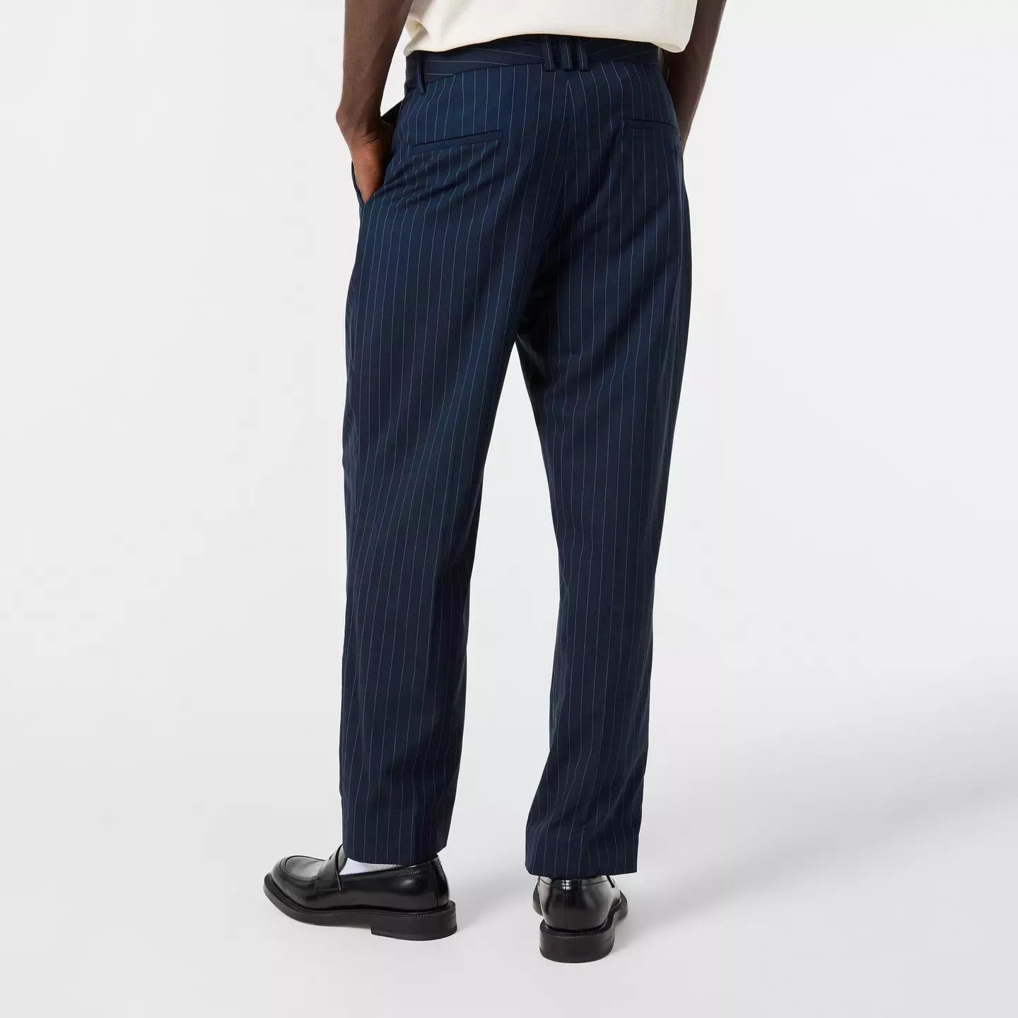 Balmain o1g2r1mq0426 Tailored Fit Straight Leg Trousers in Blue Size US 32 / EU 48 - 4 Thumbnail
