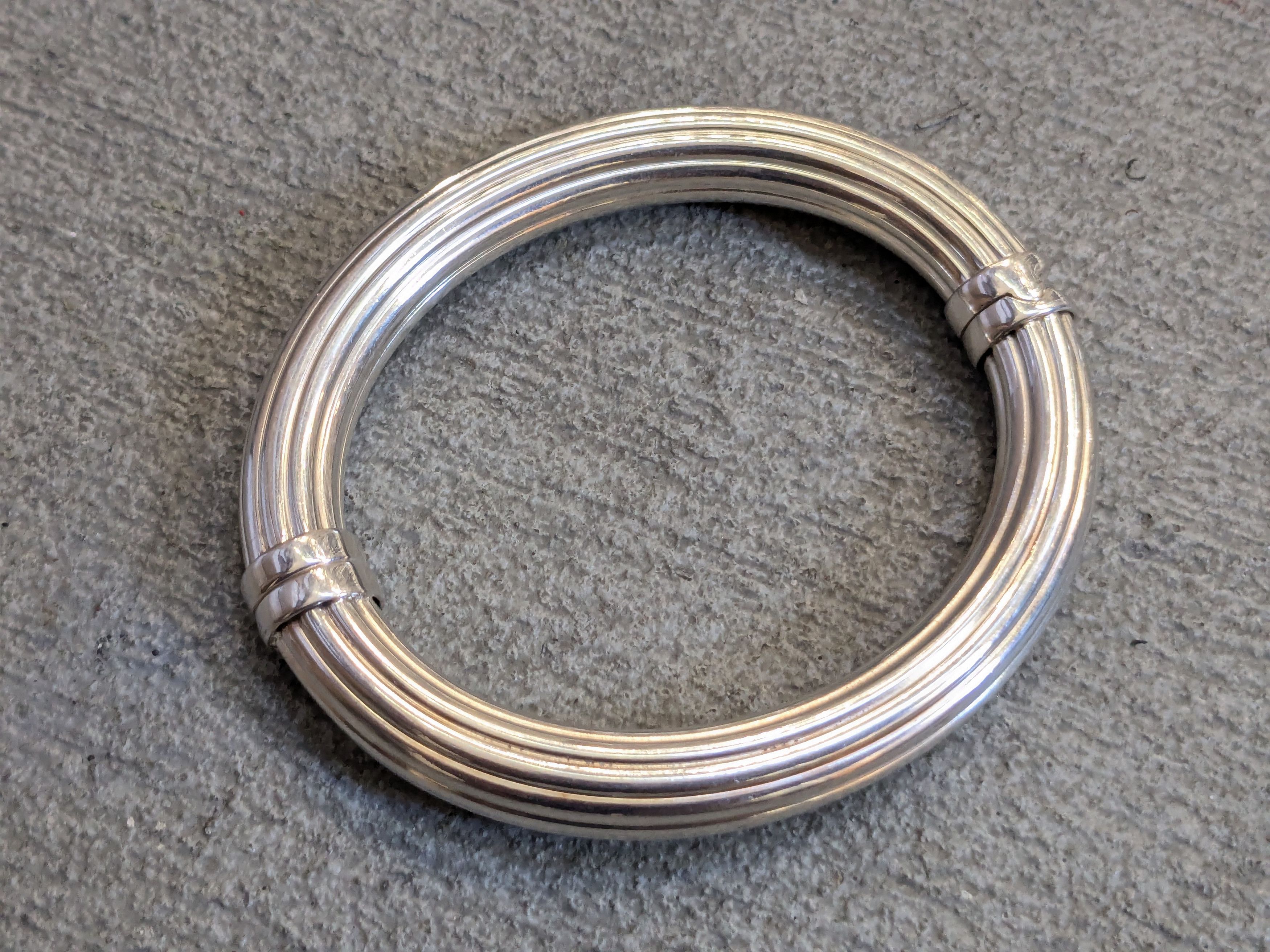 Jewelry Vintage Sterling Silver Bracelet Milor 7" Hinge Bangle Italy Size ONE SIZE - 2 Thumbnail