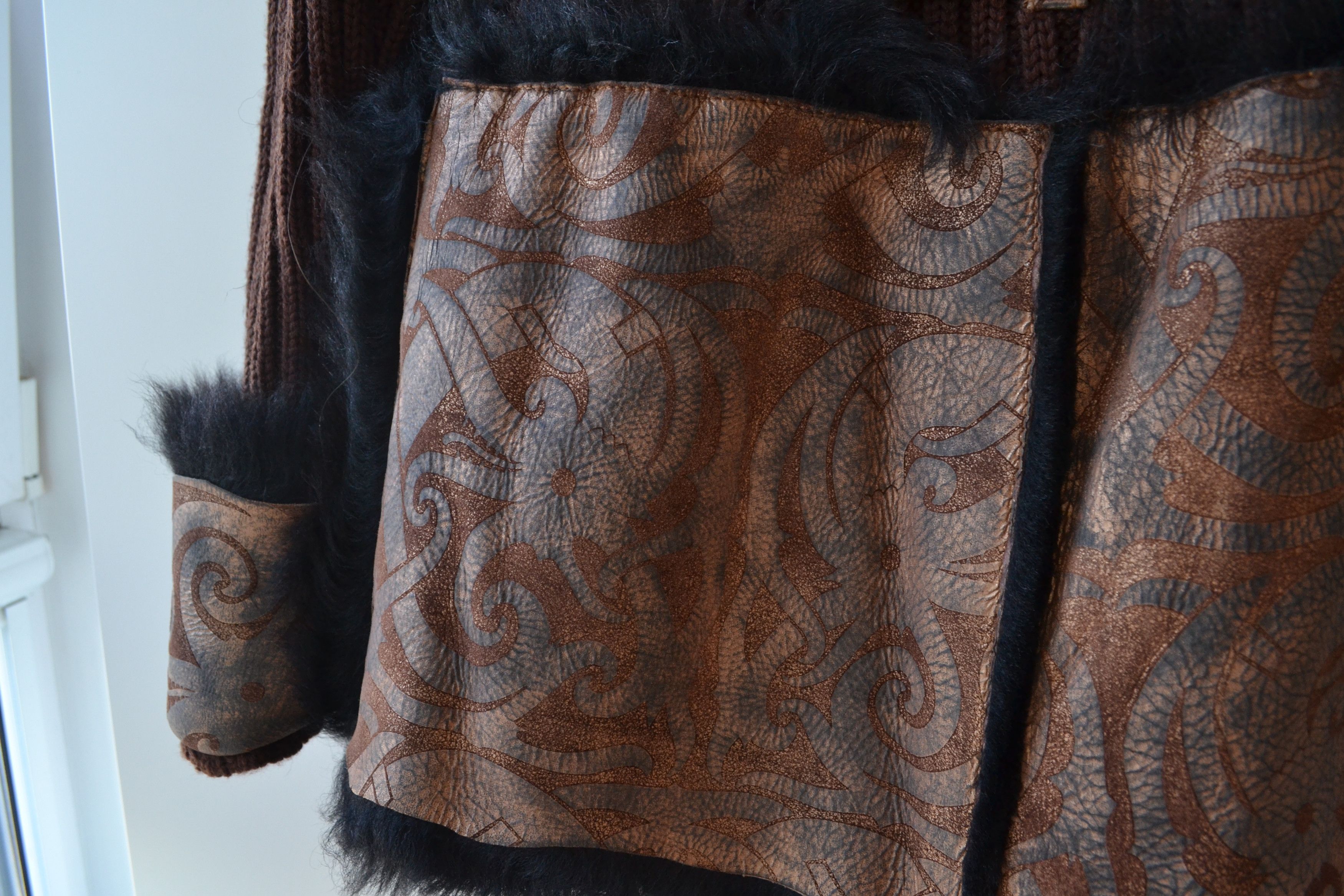 Roberto Cavalli 🔴 ROBERTO CAVALLI Leather Jacket Coat Shearling Wool Fur Size S / US 4 / IT 40 - 11 Thumbnail