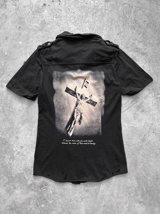 If Six Was Nine FUGA Gothic 'Christ on the Cross' Distressed Shirt