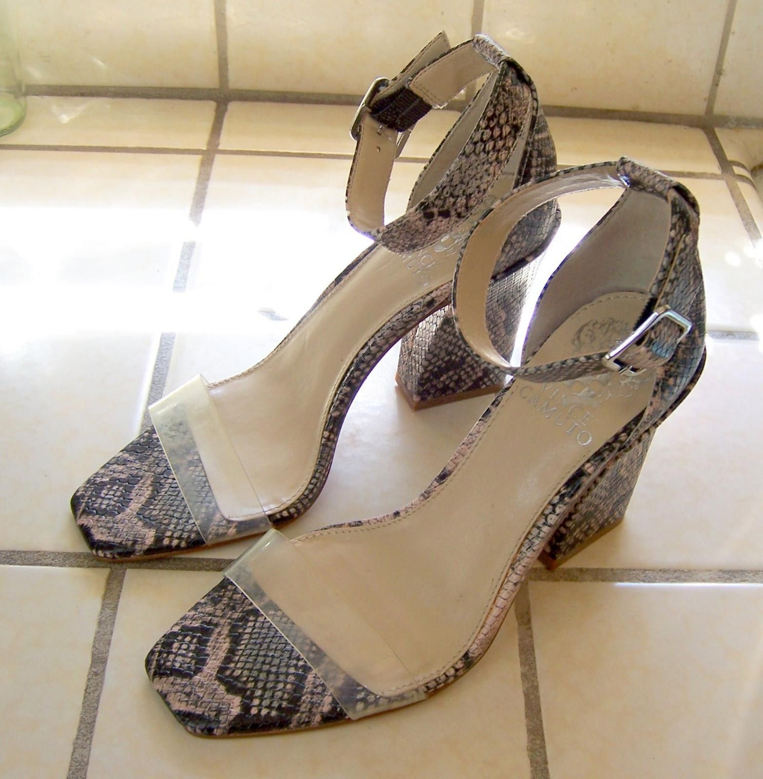 Vince Camuto Vince Camuto "VP-Feorla" Snakeskin Print Heeled Sandals - 7M Size US 7 / IT 37 - 2 Thumbnail
