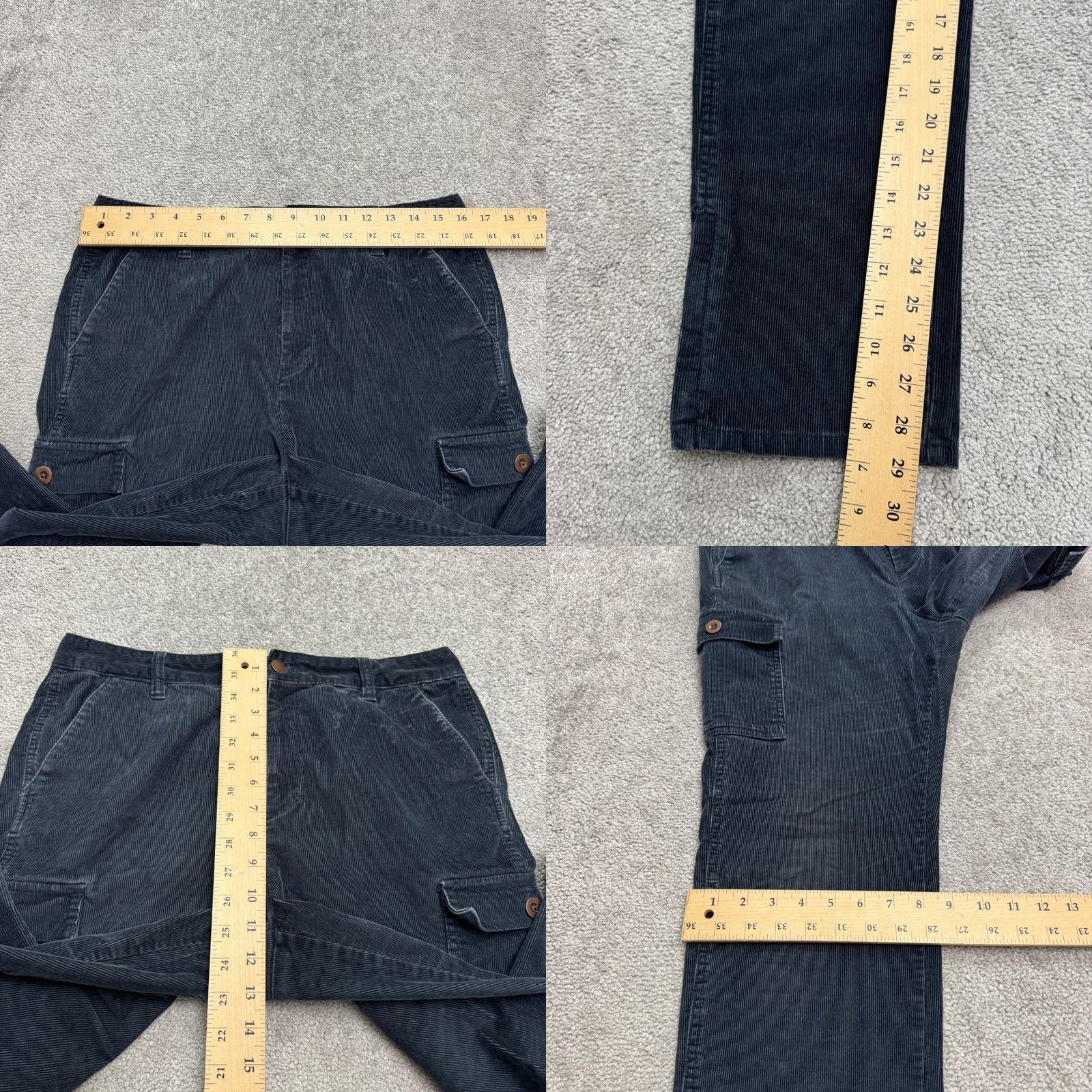 Vintage L.L. Bean Classic Fit Corduroy Cargo Pants Womens 12R Dark Blue Casual Outdoor Pants Size 34" / US 12 / IT 48 - 9 Thumbnail