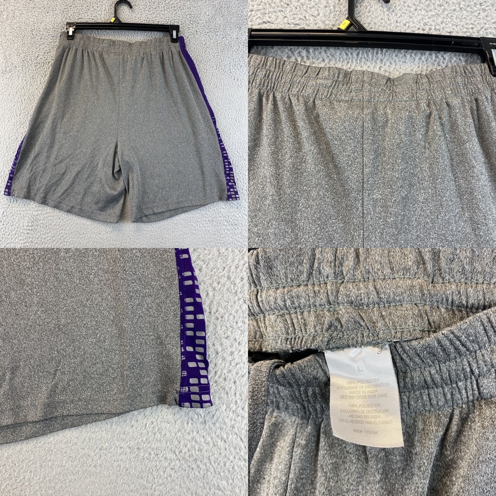 Vintage Men's Athletic Shorts | IB Gray Soft Fleece Blend Drawstring Large | Casual Activewear | Regular Fit | 90s Sports Menswear Size US 33 - 8 Thumbnail