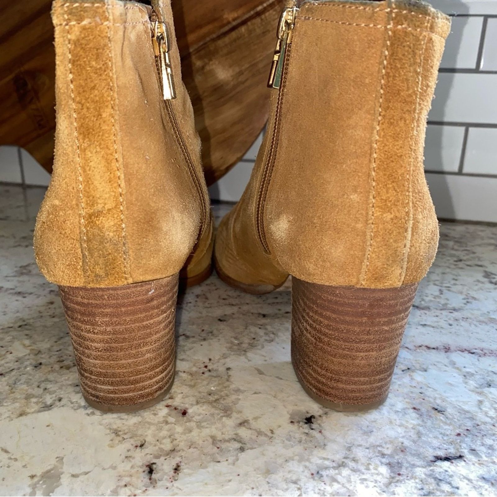 Tory Burch Tory Burch Sabe $398 Caramel Suede Ankle Booties size 9M EUC Size US 9 / IT 39 - 9 Thumbnail