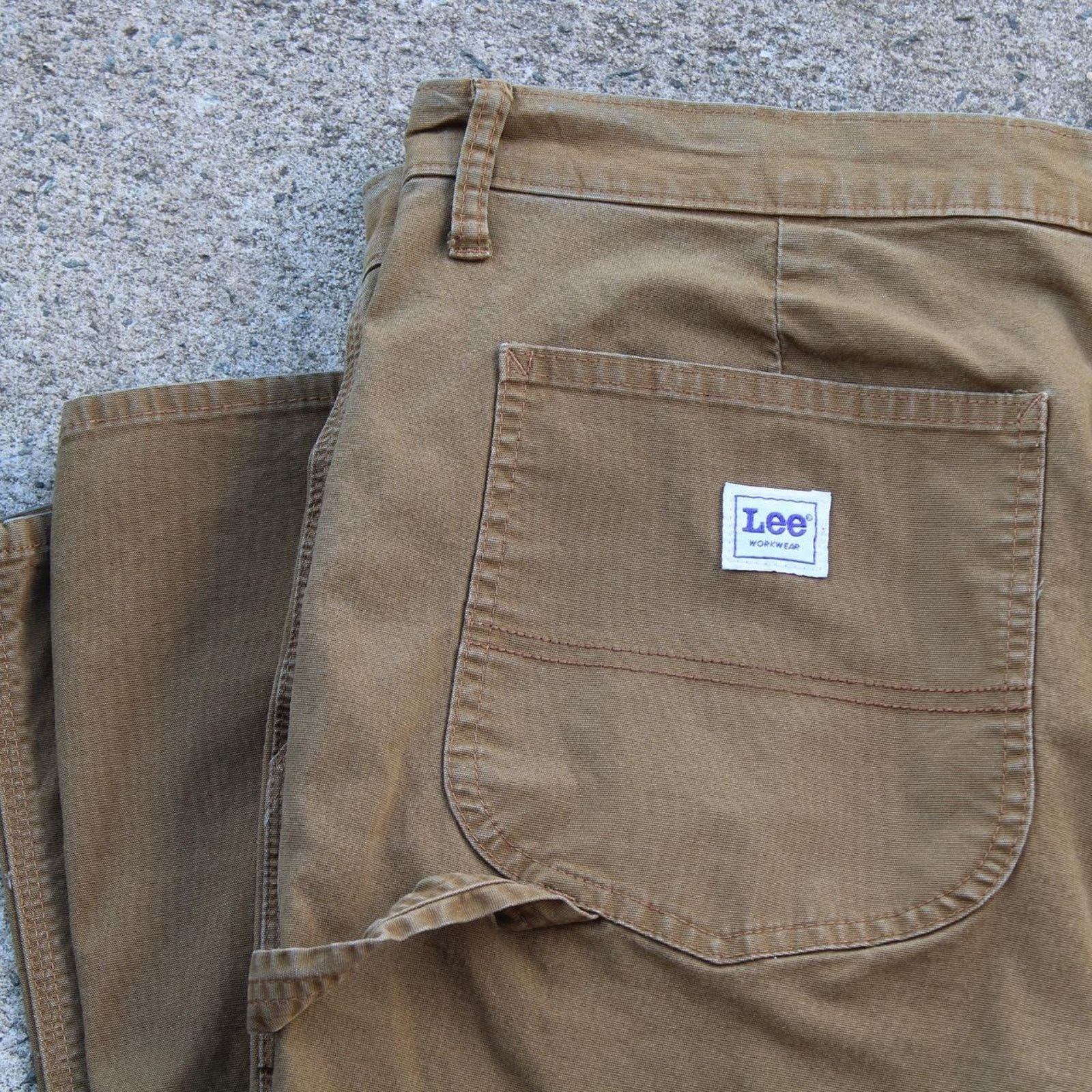 Lee Vintage 90’s Tan Khaki Baggy Lee Workwear Carpenter Pants Size 36" / US 14 / IT 50 - 8 Thumbnail