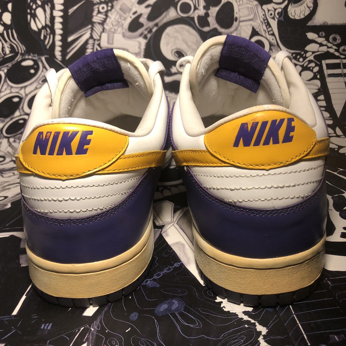 Nike × Vintage RARE 2004 Nike Dunk Low LA Los Angeles Court Purple Kobe Size US 13 / EU 46 - 3 Thumbnail