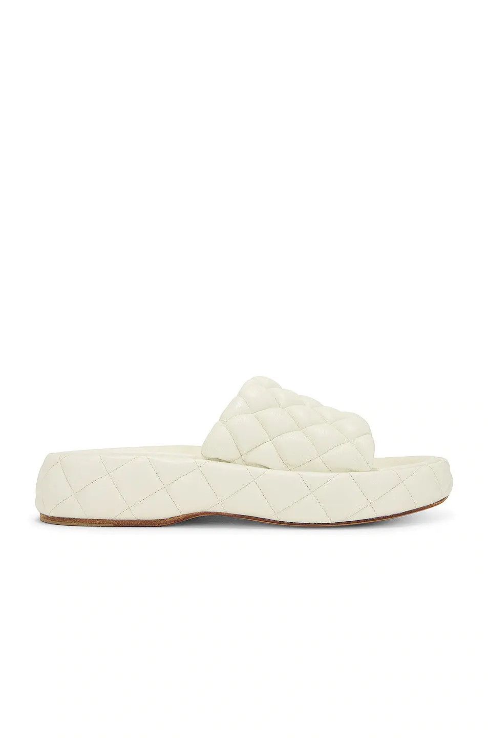 Bottega Veneta o1n1vont1224 Padded Flat Sandals in White Size US 4 / IT 34 - 1 Thumbnail