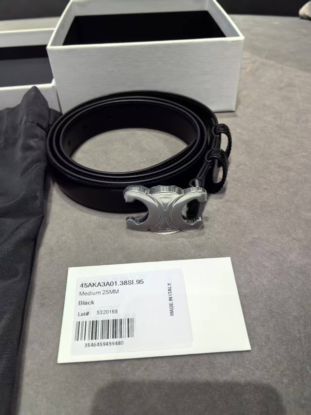 Celine New Celine Women's Triomphe Belt - 2.5 cm - Black, 95CM Size ONE SIZE - 1 Thumbnail