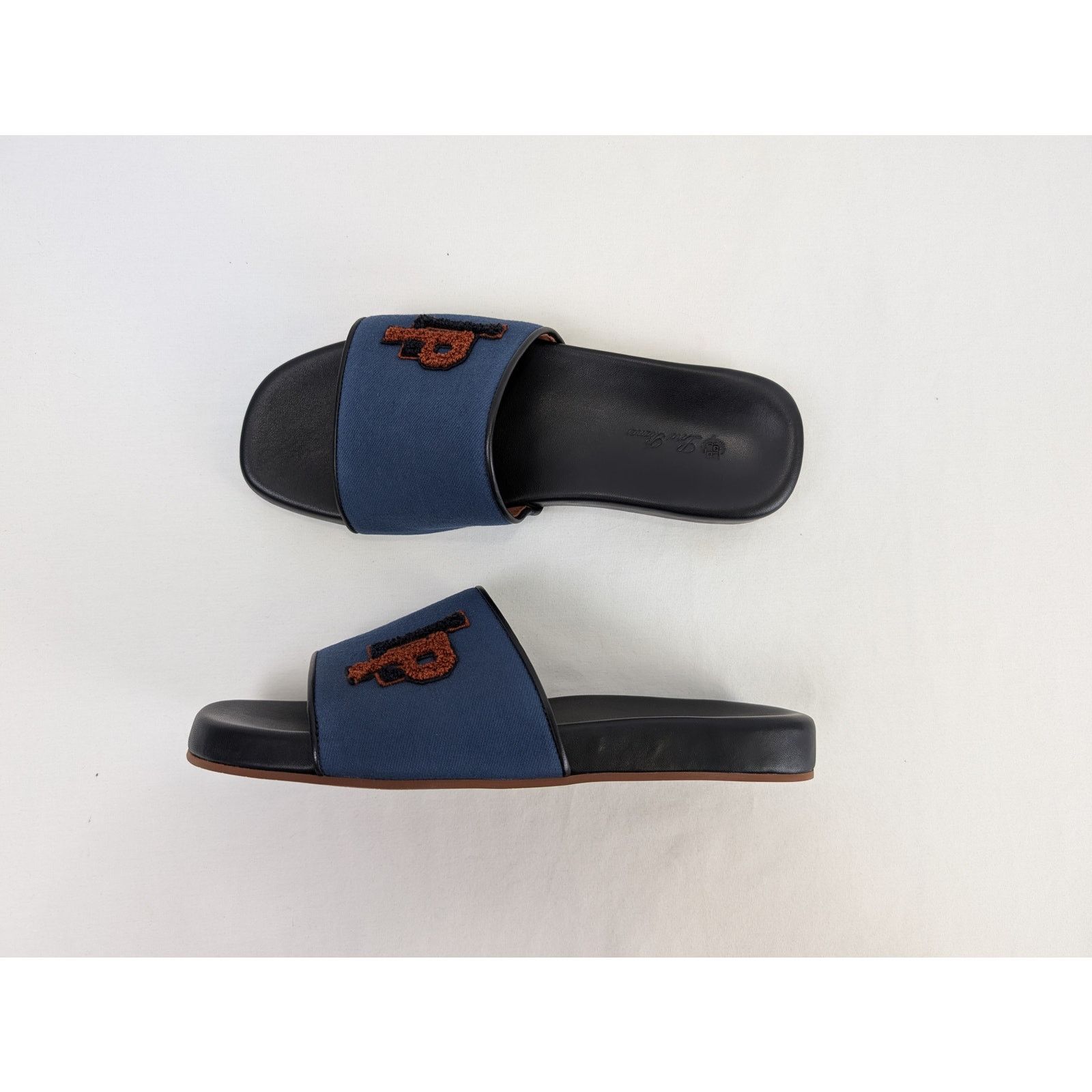 Loro Piana o1rshd1 Sea-Slide LP College Walk New York Dy in Blue/Black Size US 12 / EU 45 - 1 Thumbnail