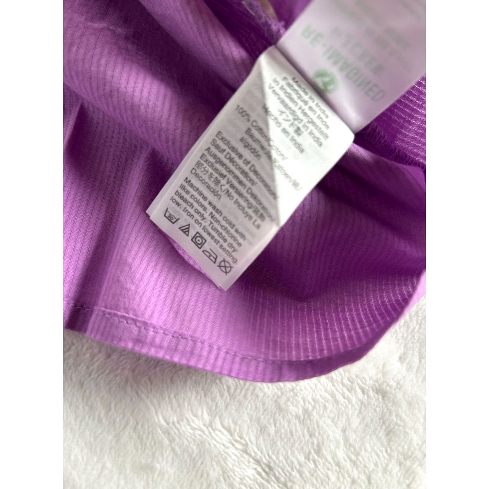 J.Crew J.Crew Womens Ruffle-Sleeve Top with Embroidered Eyelet Purple Medium AR971 New Size M / US 6-8 / IT 42-44 - 5 Thumbnail