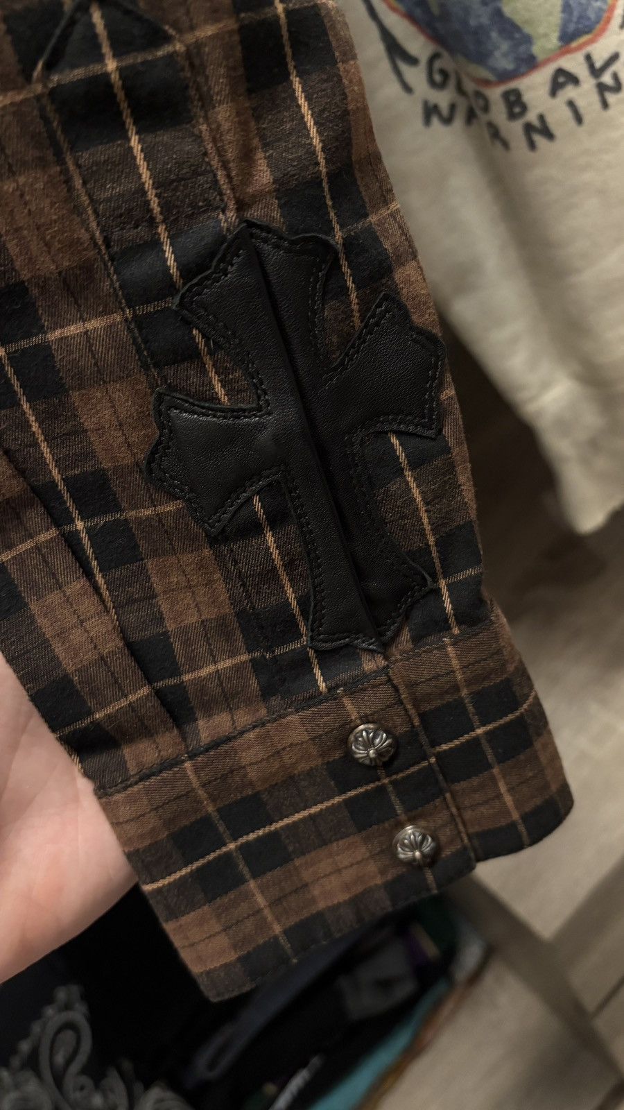 Chrome Hearts Chrome Hearts Brown Double Cross Flannel Size US S / EU 44-46 / 1 - 3 Thumbnail