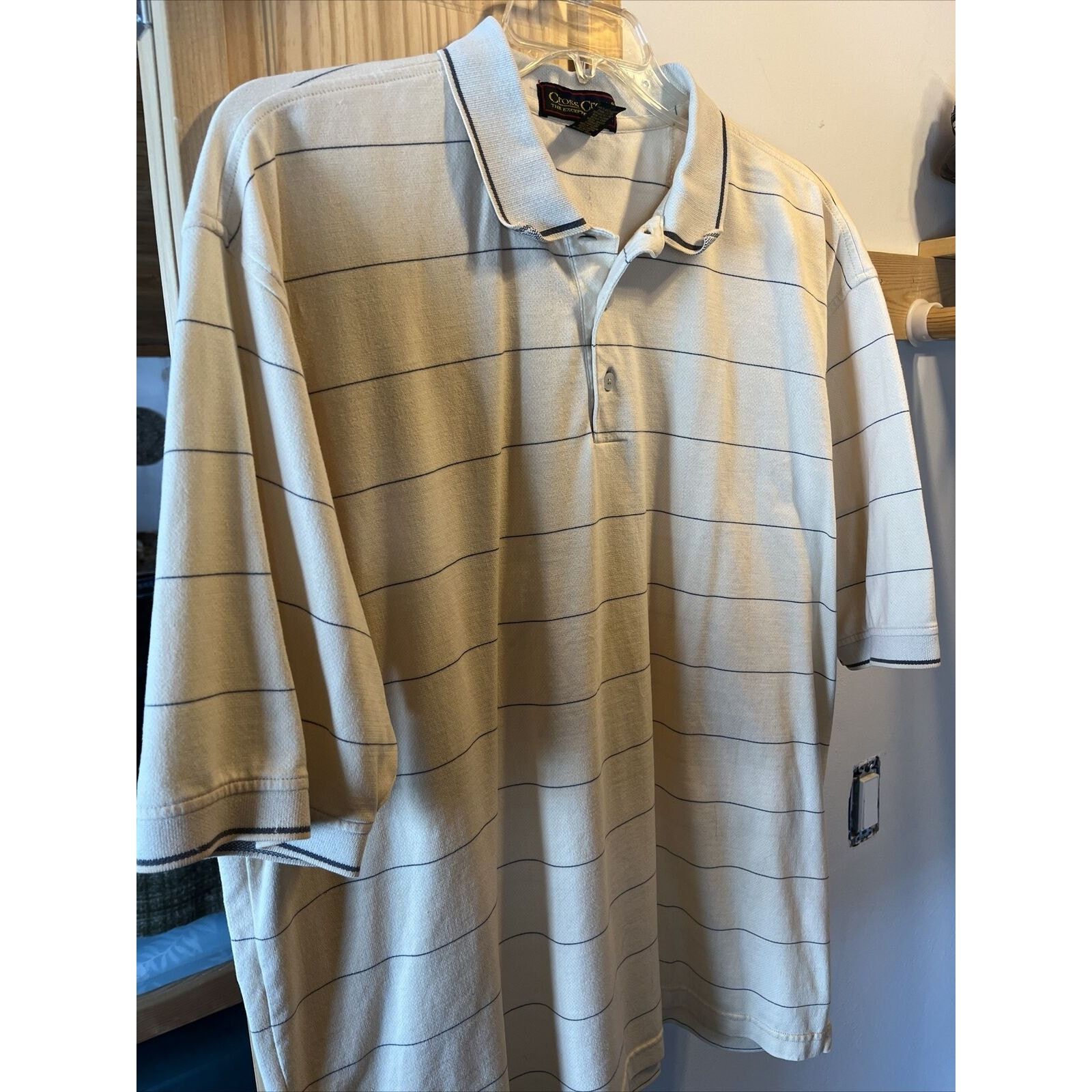 Other Cross Creek Men’s XL Yellow Striped cotton golf polo shirt Size US XL / EU 56 / 4 - 5 Thumbnail