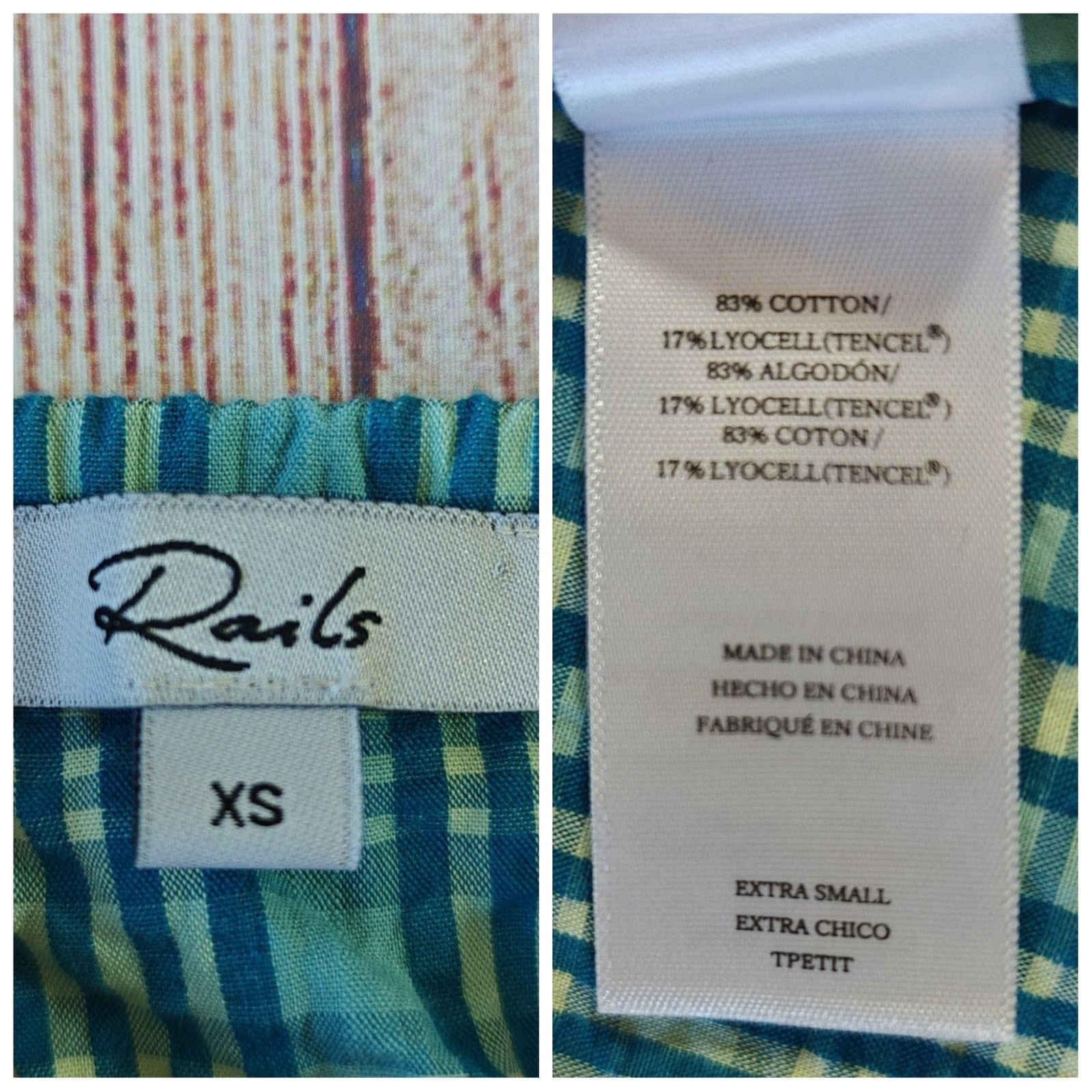 Rails RAILS Brenda Check Cotton Blend Seersucker Mini dress sz XS Size XS / US 0-2 / IT 36-38 - 9 Thumbnail