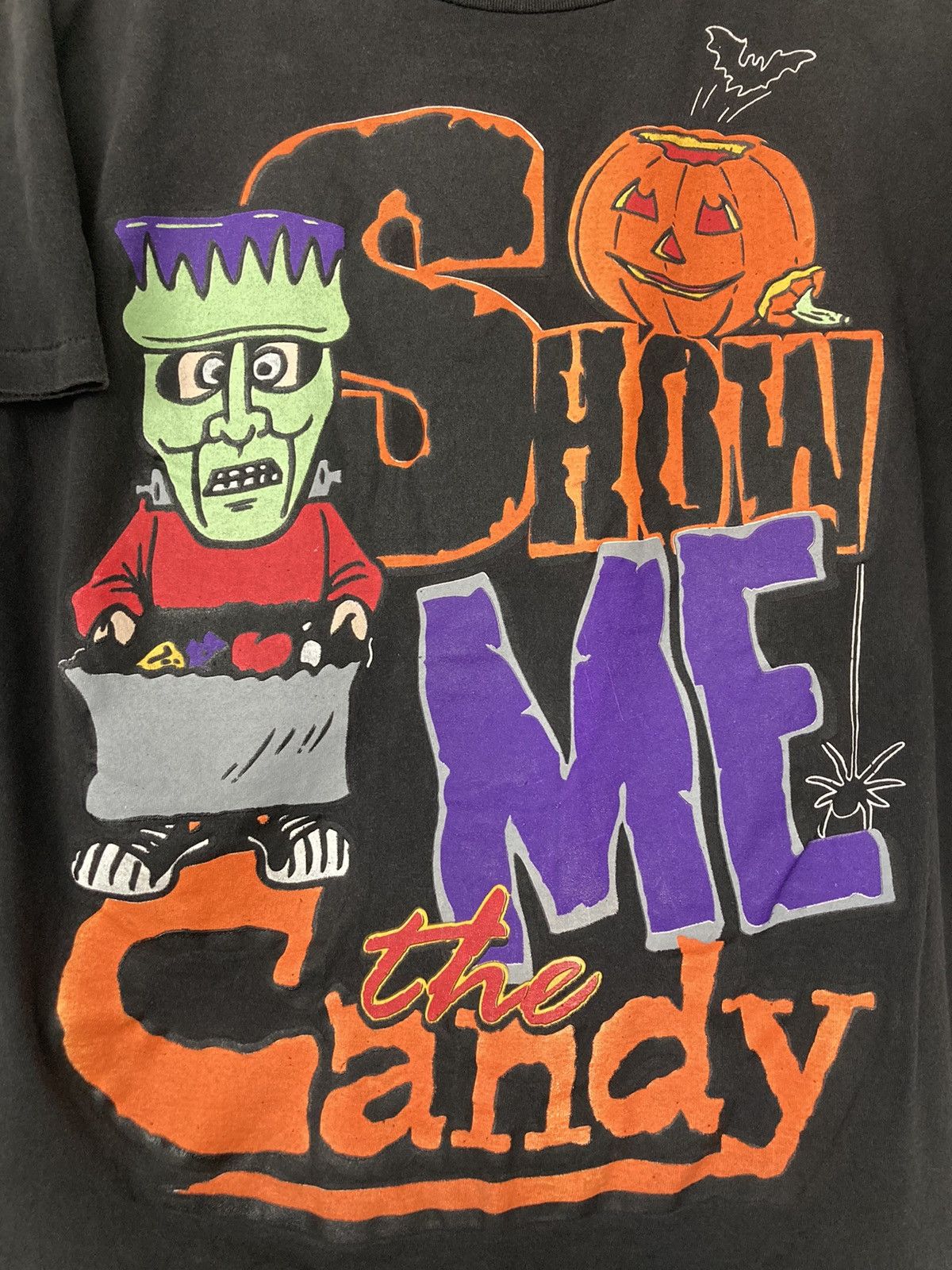 Vintage SHOW ME THE CANDY HAPPY HALLOWEEN T SHIRT FREEZE VINTAGE 90S Size US L / EU 52-54 / 3 - 3 Thumbnail