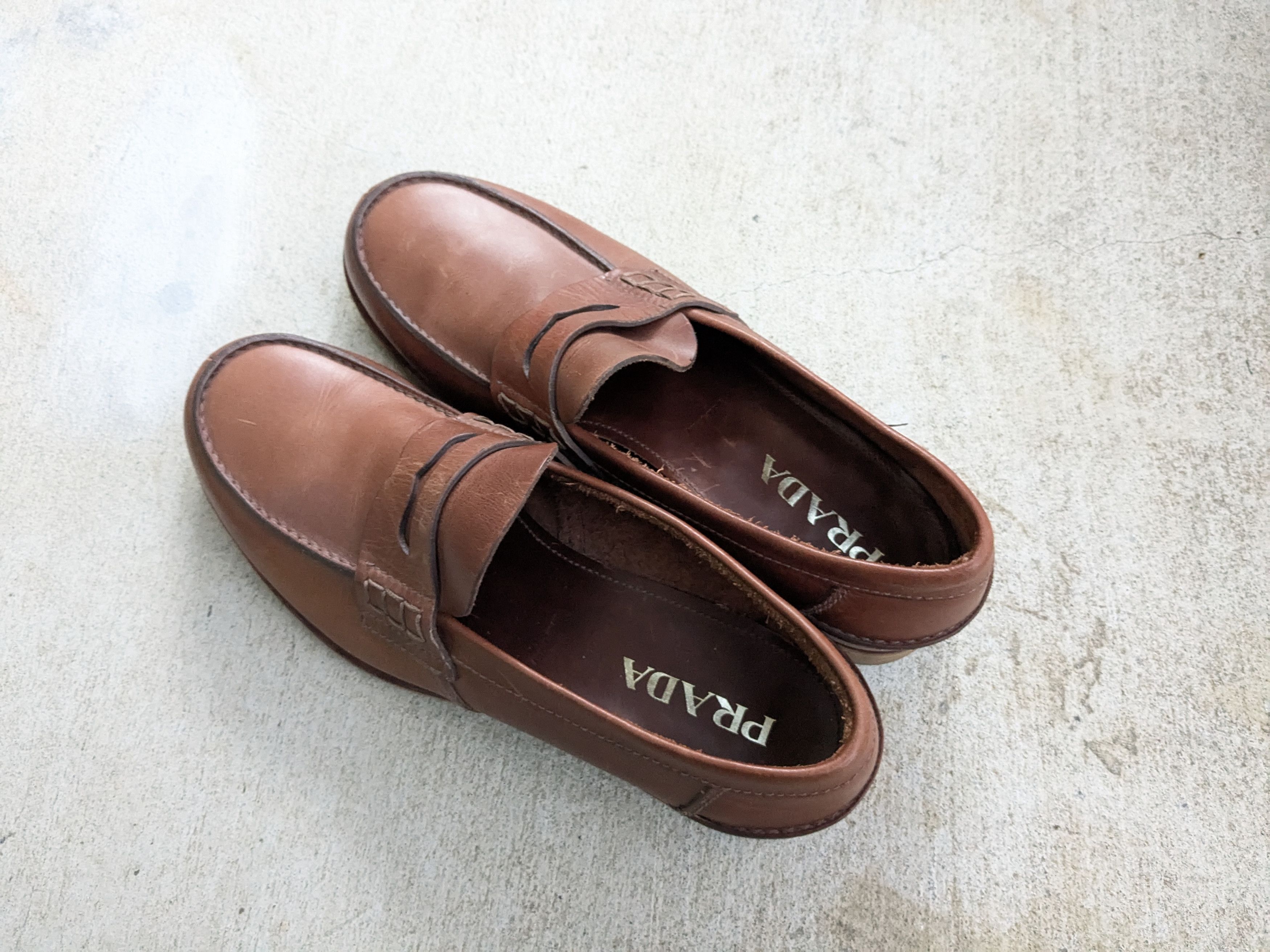 Prada Prada Penny Loafers Brown Leather 10 Slip Ons Italy Tan Size US 10 / EU 43 - 11 Thumbnail