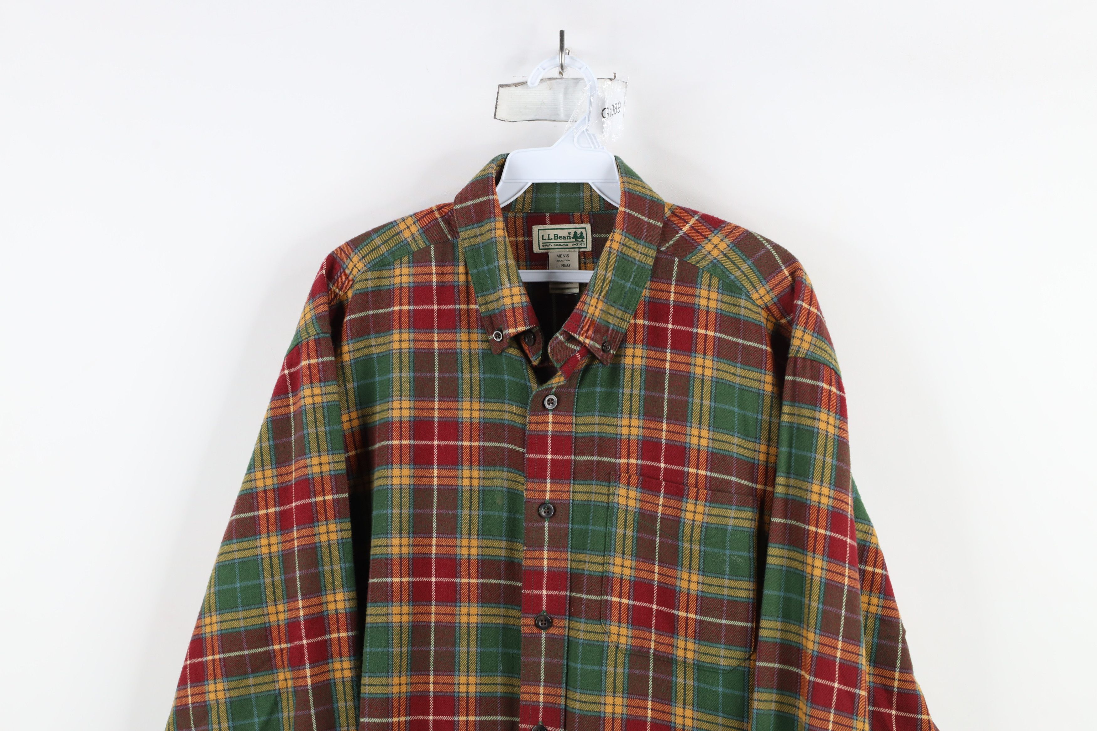 L.L. Bean × Vintage Vintage LL Bean Rainbow Plaid Flannel Button Down Shirt Size US L / EU 52-54 / 3 - 2 Thumbnail