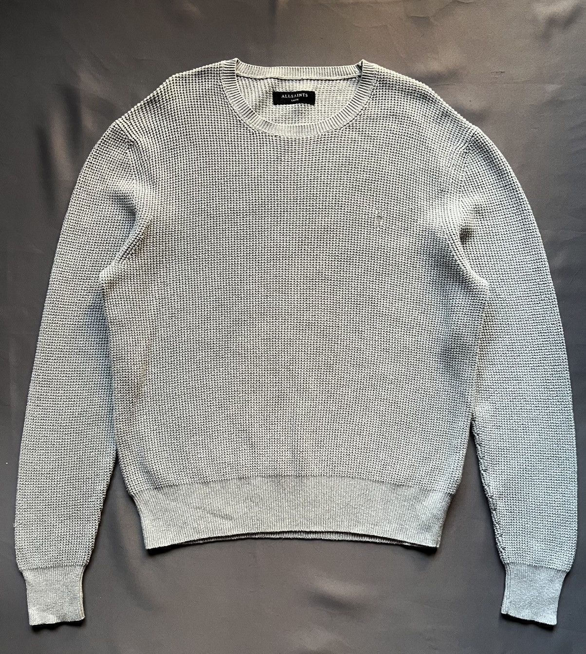 Allsaints Classic Allsaints Trias Crew Cotton Knitted Gray Sweater Size US L / EU 52-54 / 3 - 2 Thumbnail