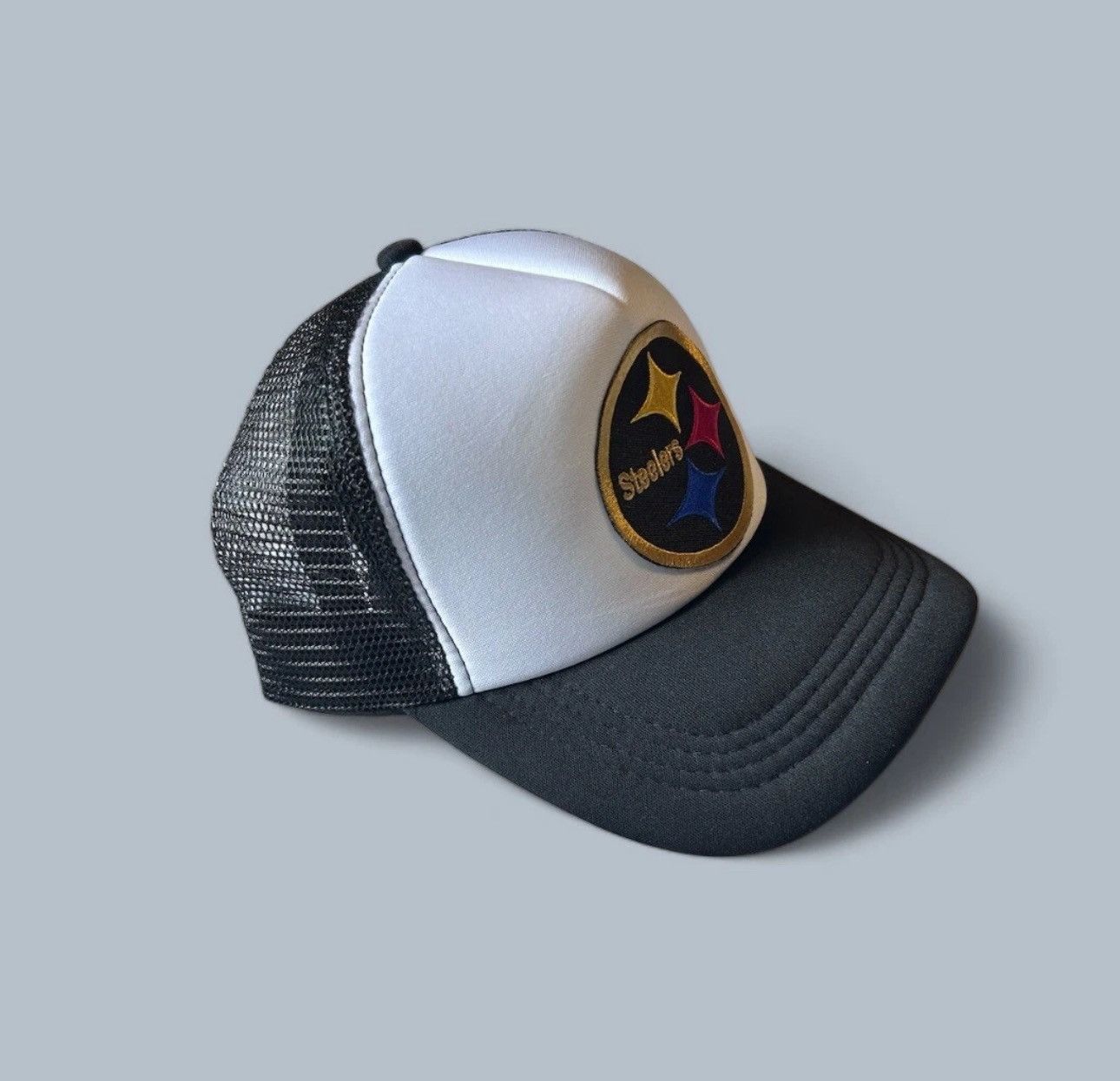 Vintage PITTSBURGH STEELERS NFL Black Mesh Trucker Snapback Hat Size ONE SIZE - 2 Thumbnail