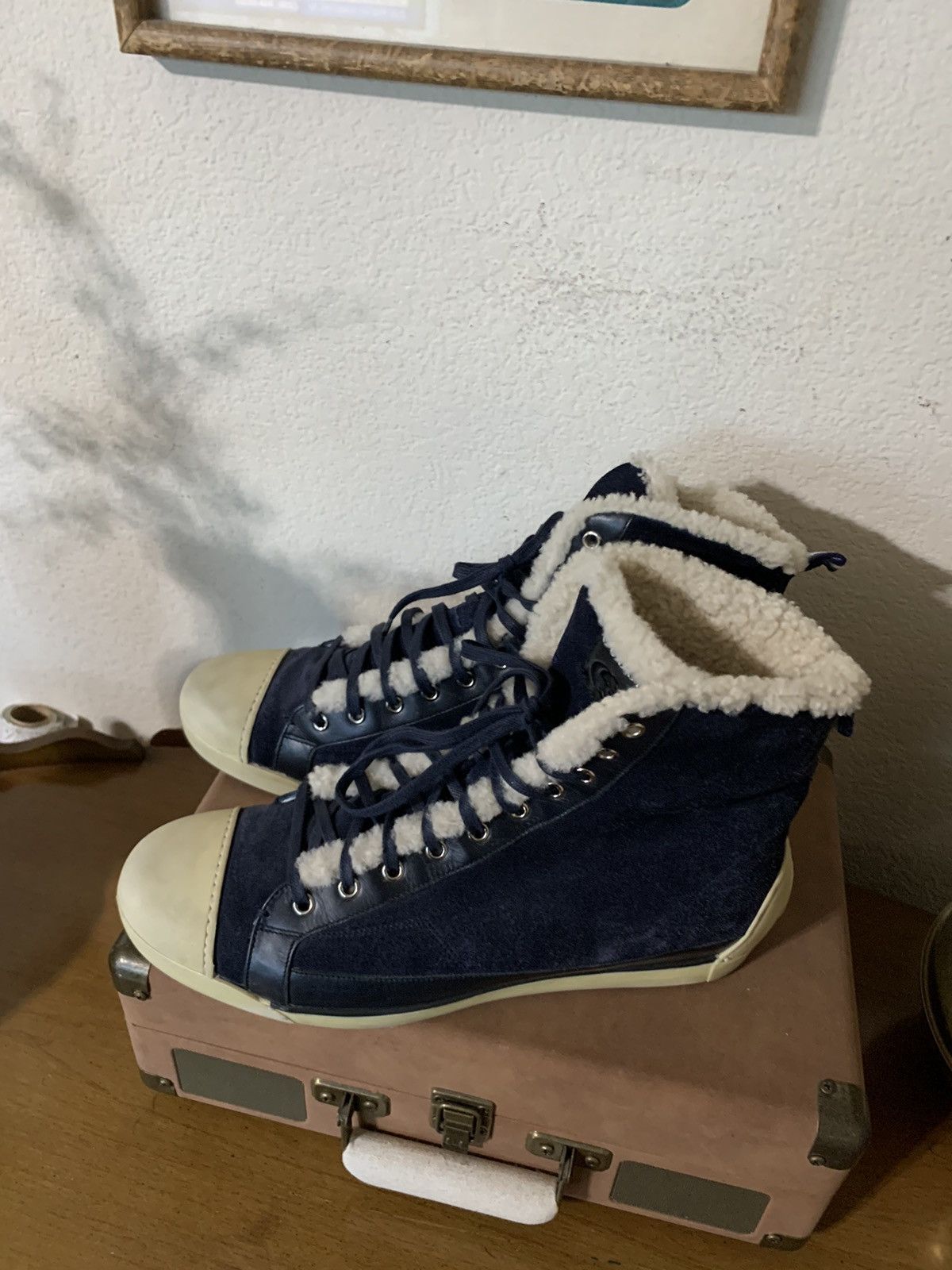 Gucci Suede Shearling Fashion Sneakers Size US 10.5 / EU 43-44 - 4 Thumbnail