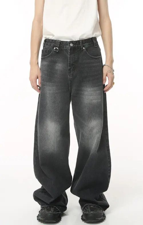 Japanese Brand × Jean Vintage washed wide-leg loose denim trousers Size US 32 / EU 48 - 1 Thumbnail