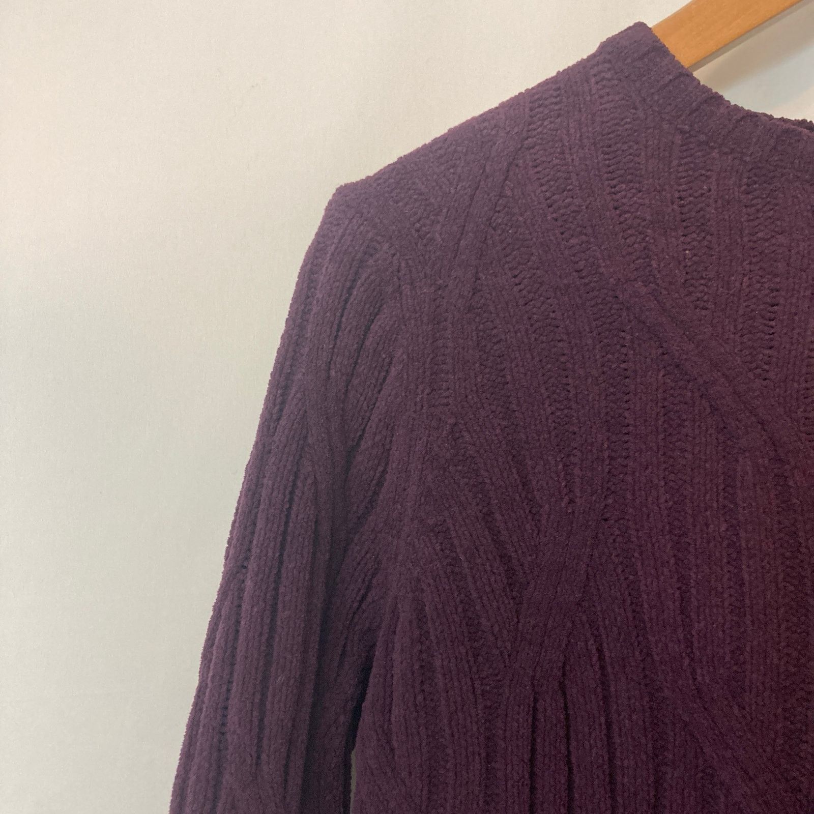 J. Jill J. Jill Chenille Purple Chunky Cable Knit Pullover Sweater Size S / US 4 / IT 40 - 4 Thumbnail