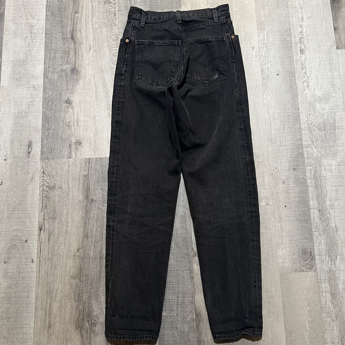 Levi's Vintage Clothing Levis 501 Black Selvedge LVC Straight Rocker Grunge Jeans Size 27" / US 4 / IT 40 - 2 Thumbnail