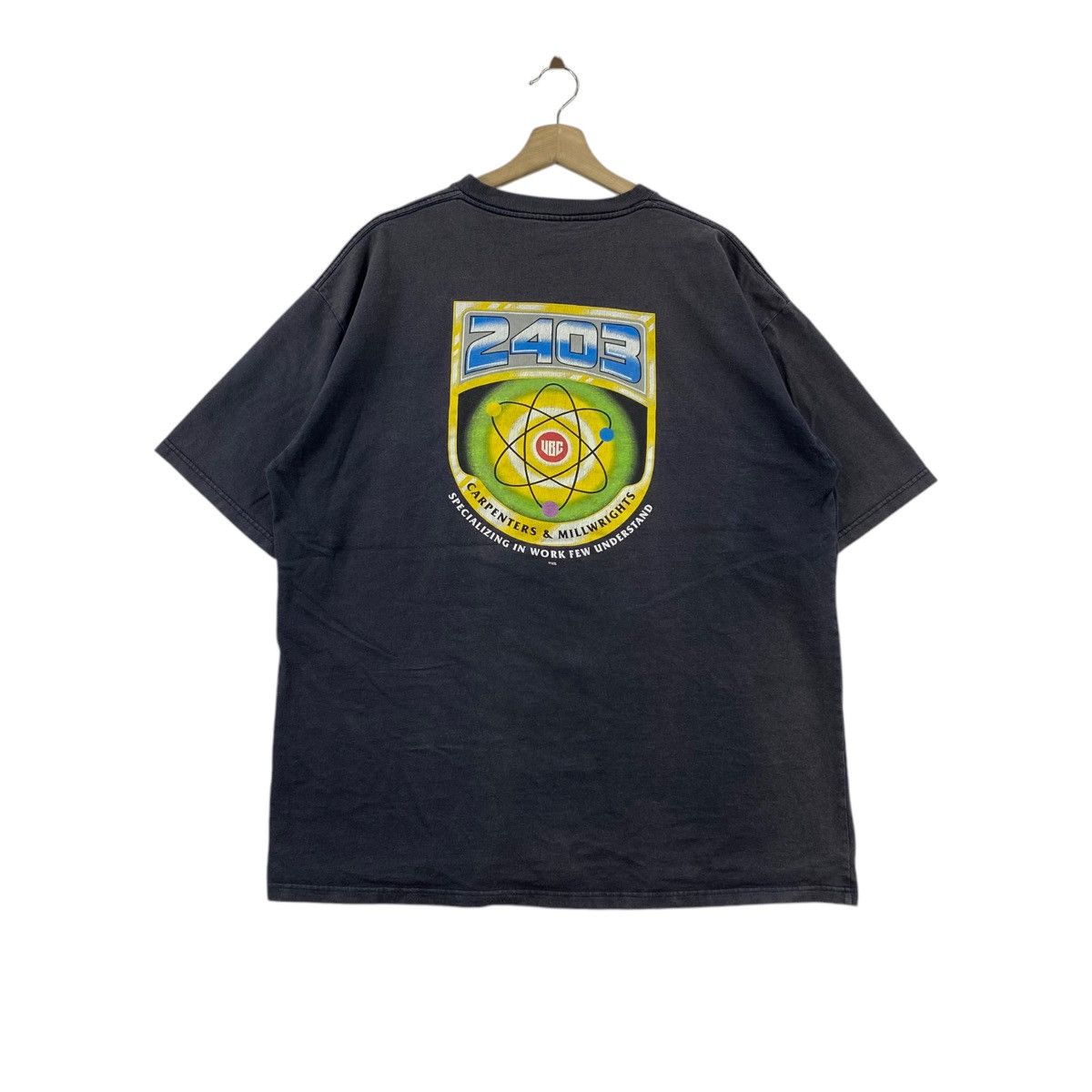 Vintage Vintage 2403 CARPENTERS & MILLWRIGHTS Logo Print Black Size US XXL / EU 58 / 5 - 1 Thumbnail